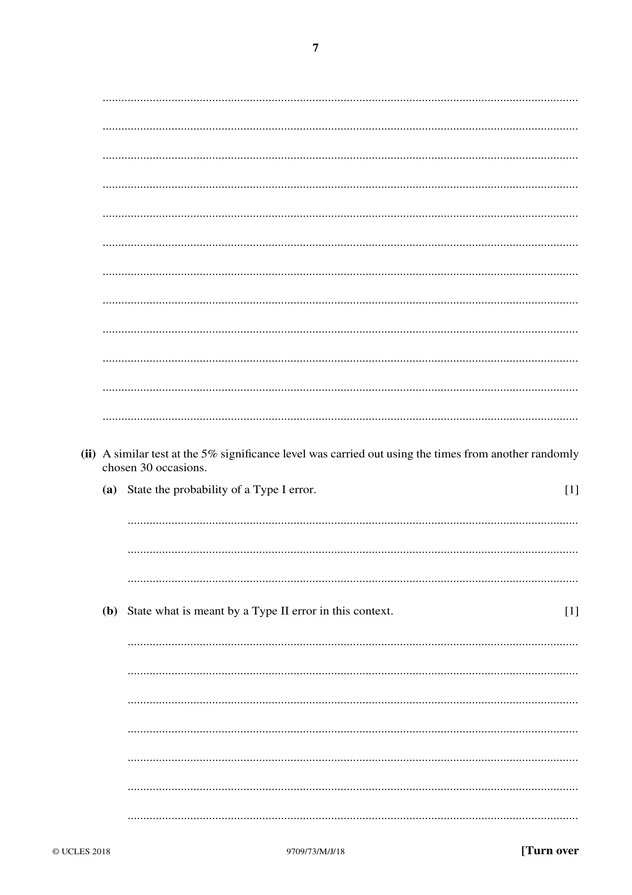Cambridge A Level Mathematics 9709 2018 May/June Paper 7 · Variant 3 question paper, page 7 of 12