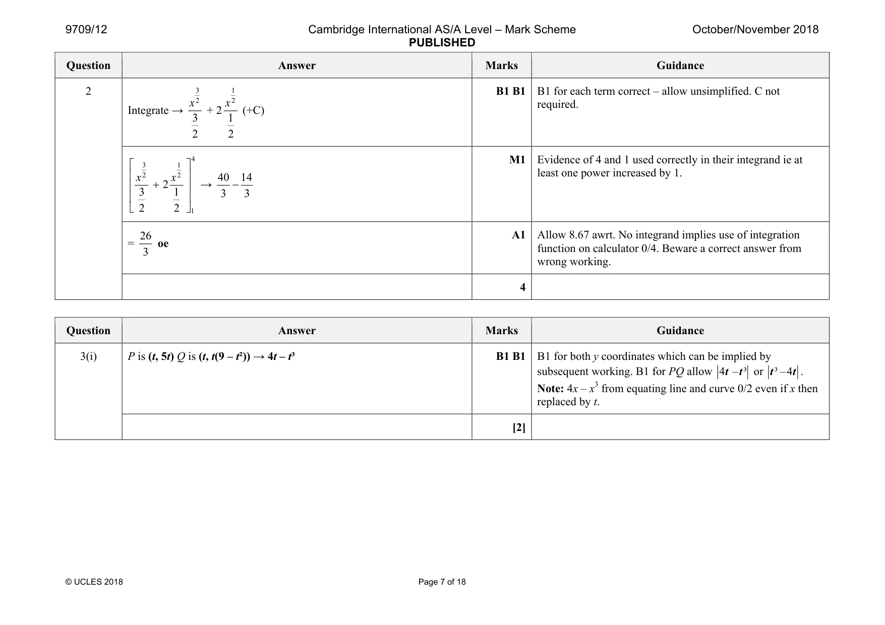 Mark scheme, page 7 of 18