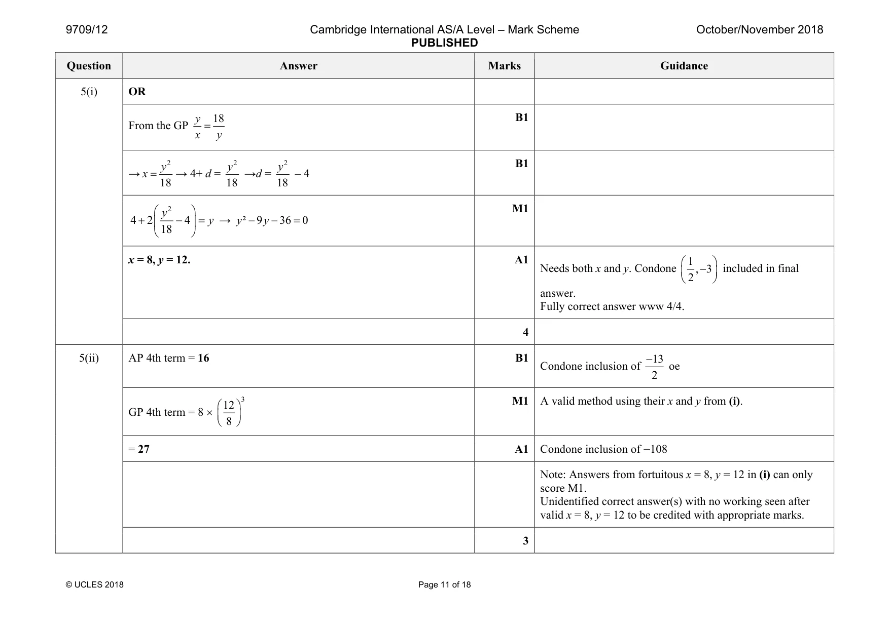 Mark scheme, page 11 of 18