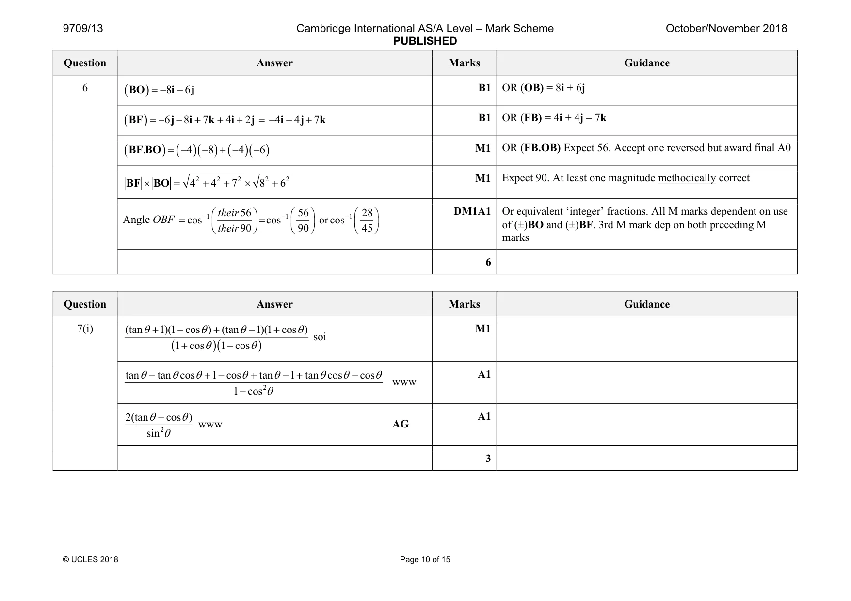 Mark scheme, page 10 of 15