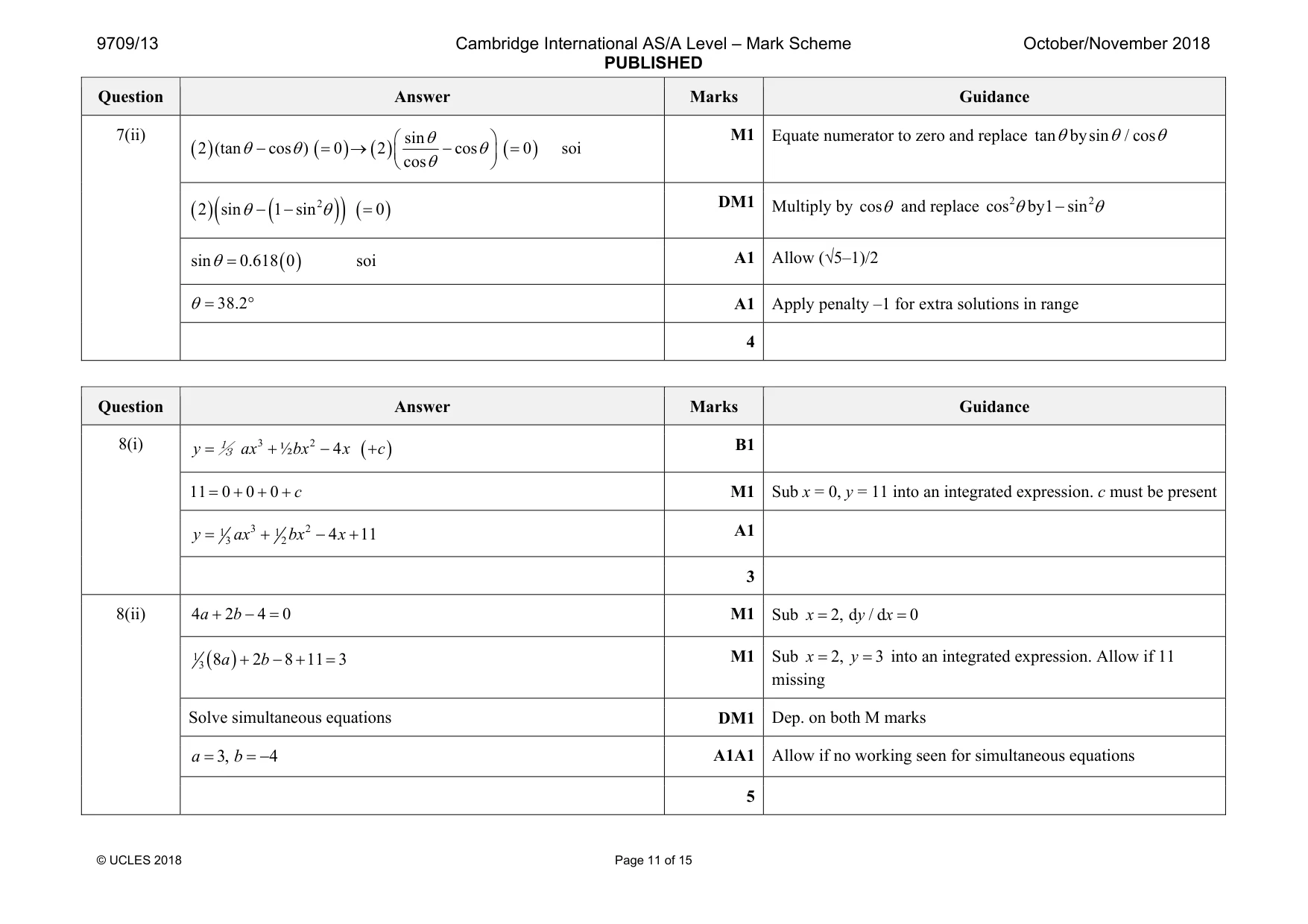 Mark scheme, page 11 of 15