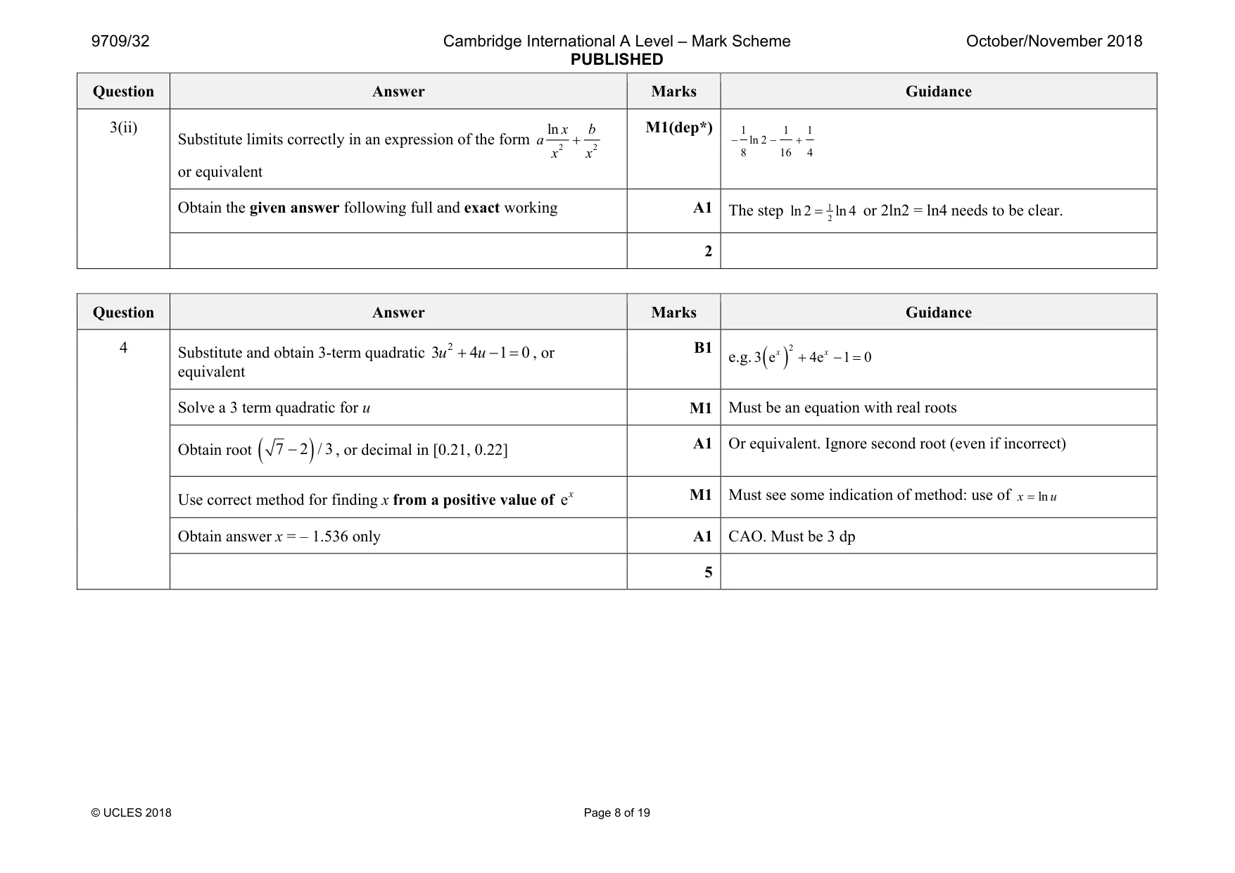 Mark scheme, page 8 of 19