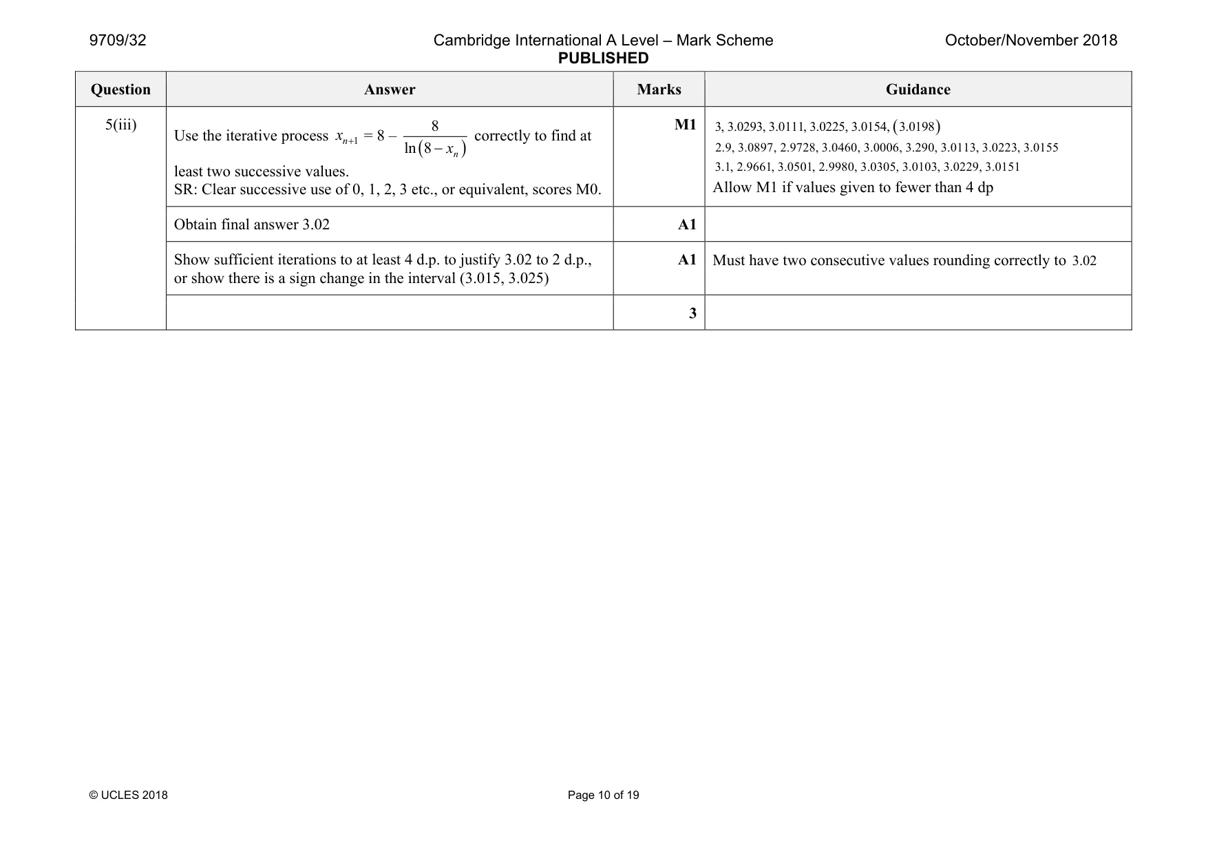 Mark scheme, page 10 of 19