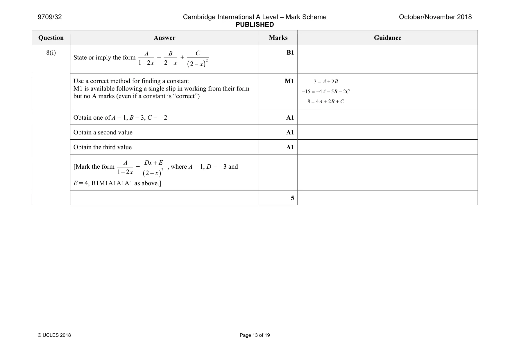 Mark scheme, page 13 of 19