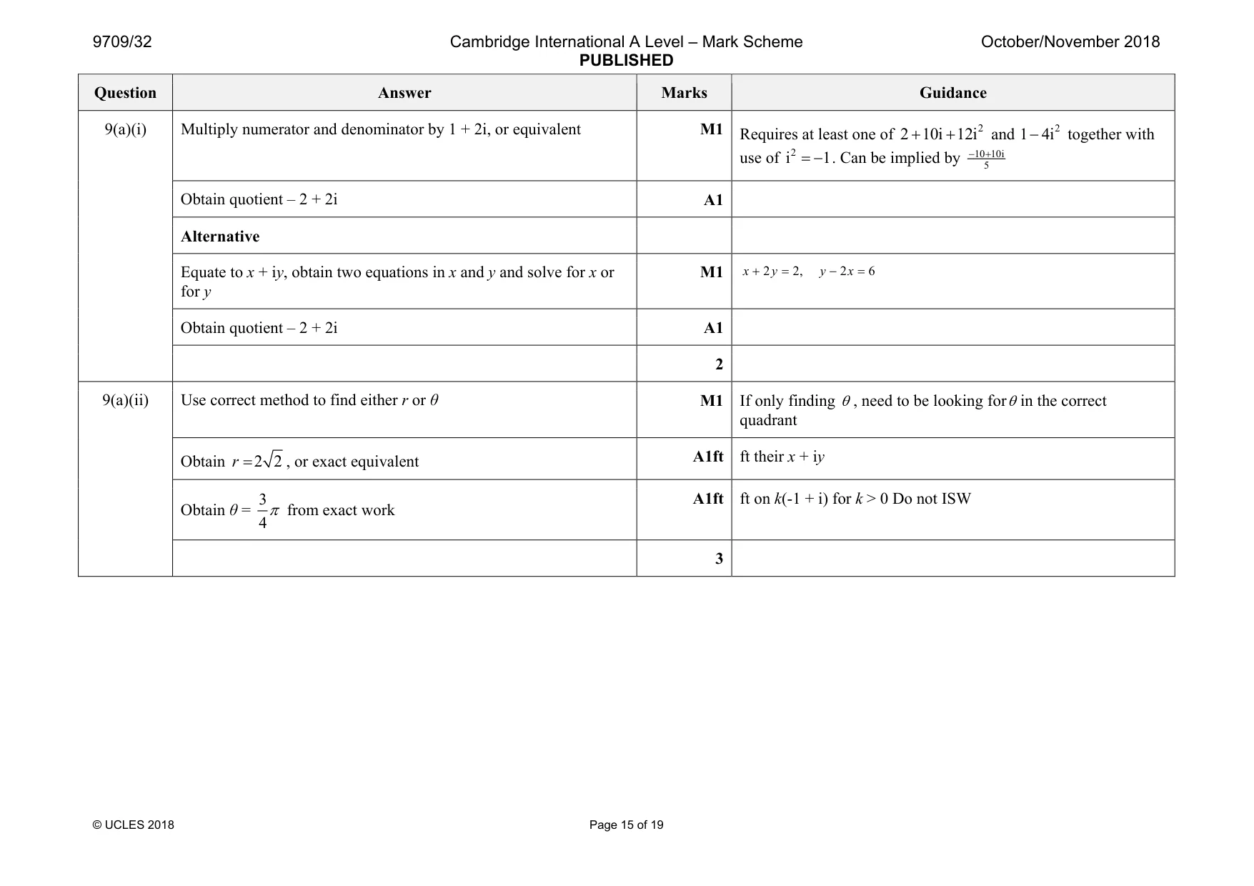 Mark scheme, page 15 of 19