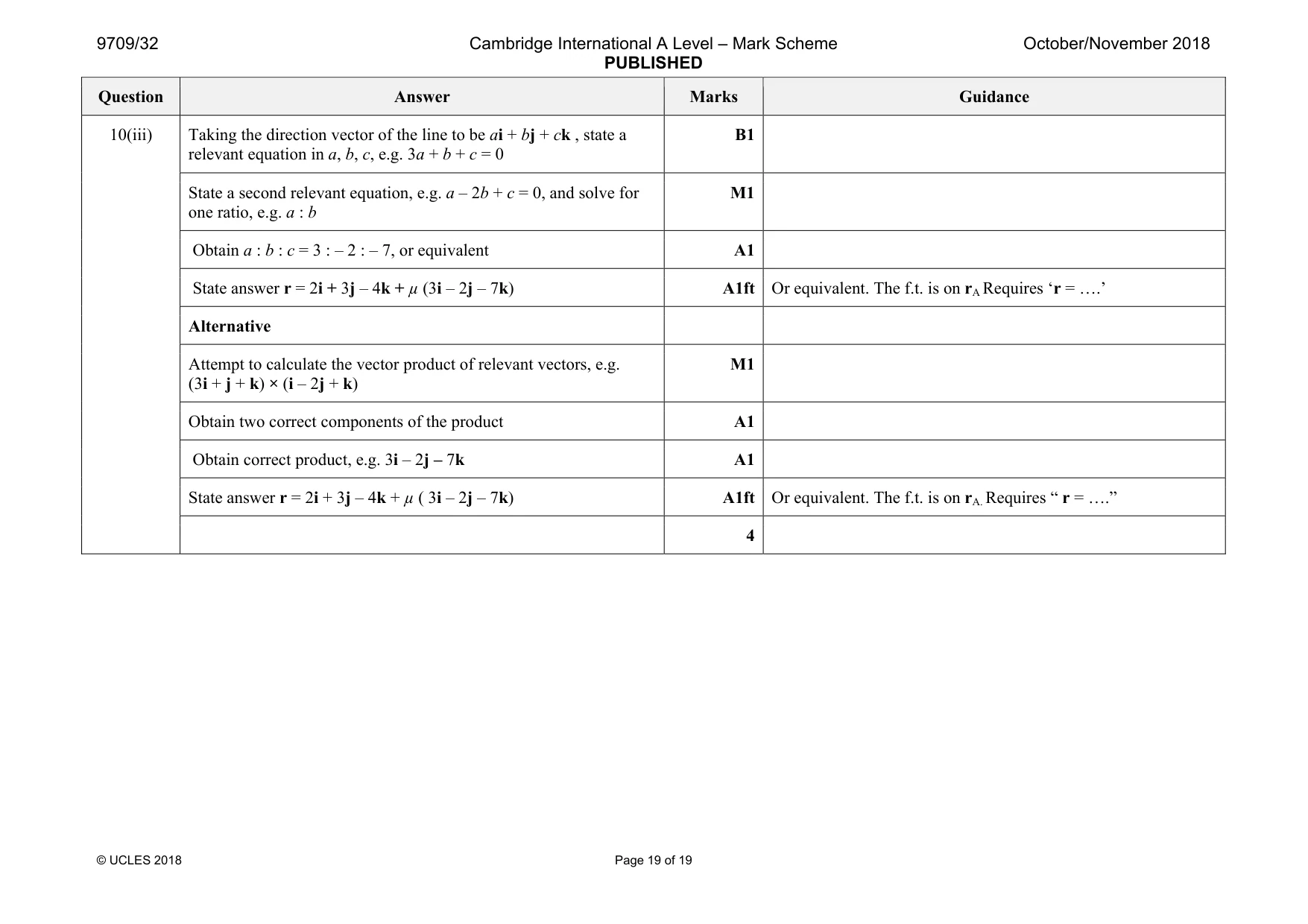 Mark scheme, page 19 of 19