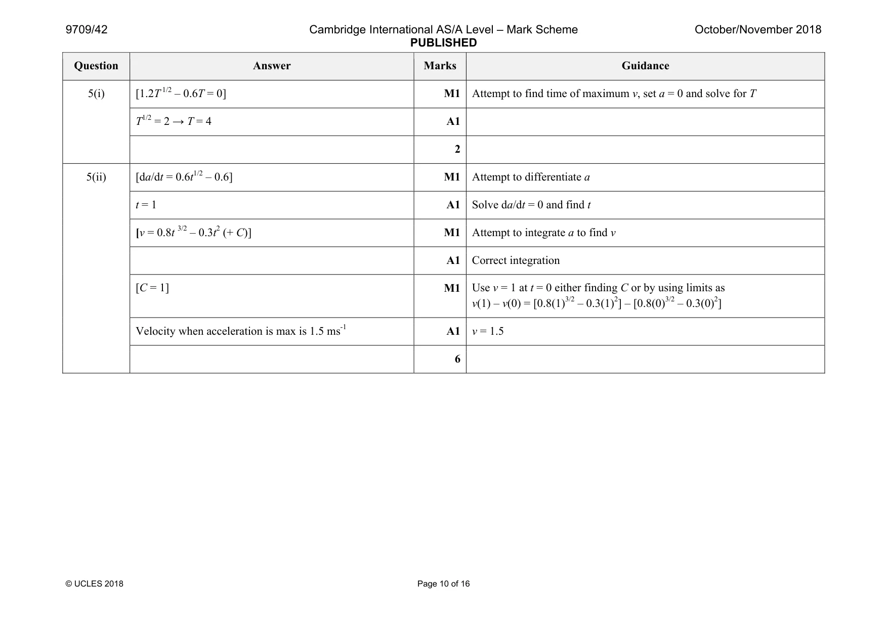 Mark scheme, page 10 of 16