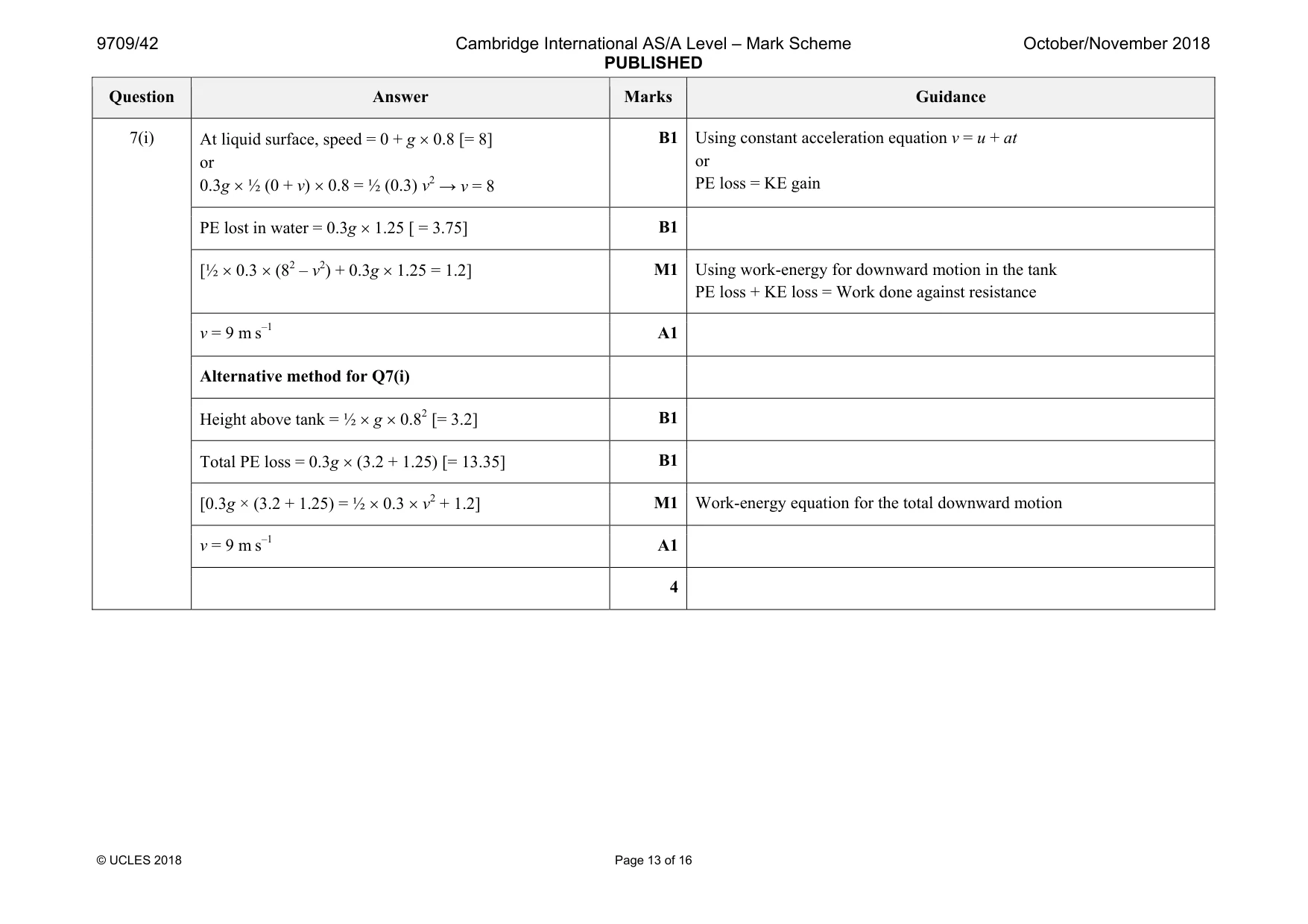 Mark scheme, page 13 of 16