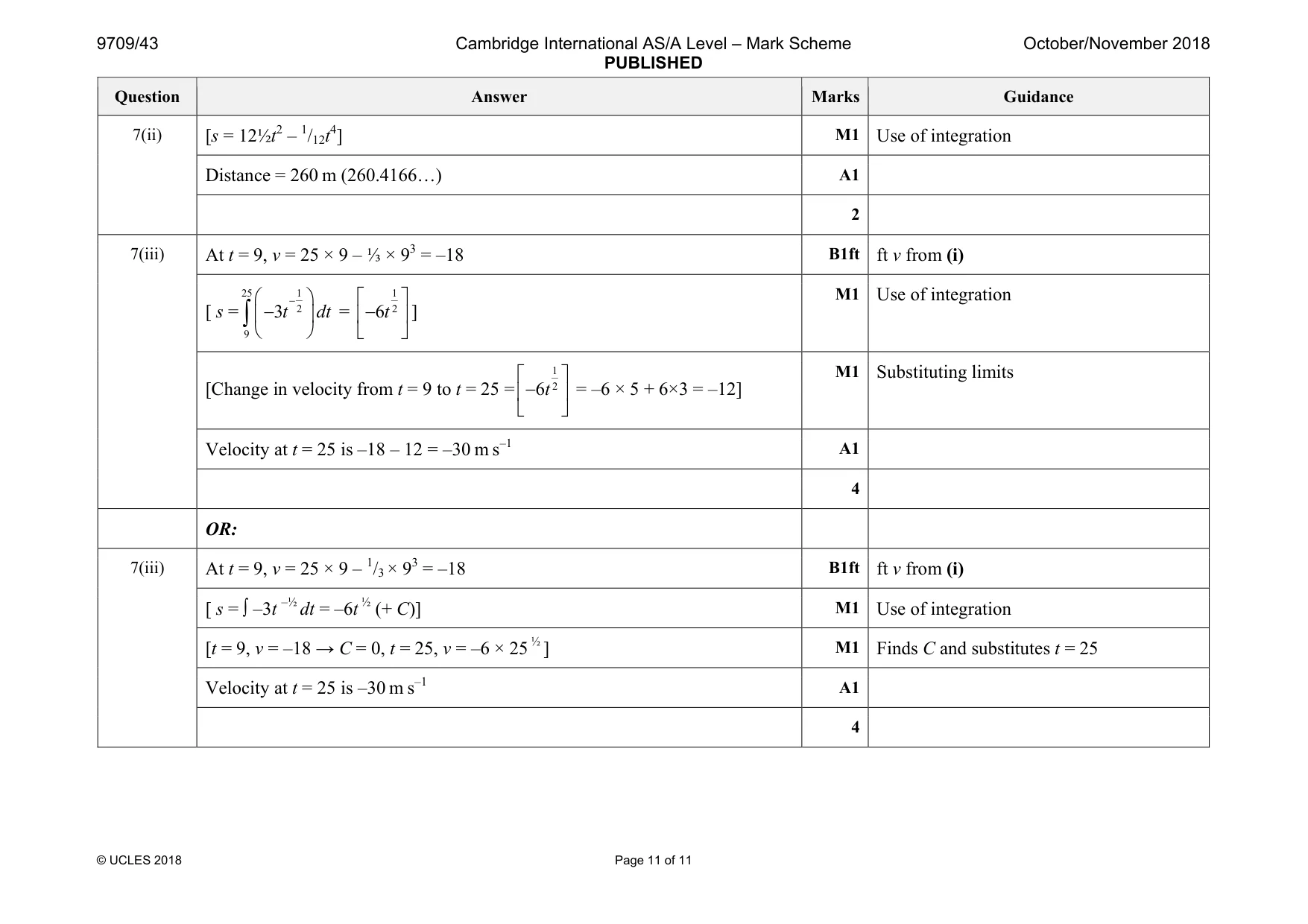 Mark scheme, page 11 of 11