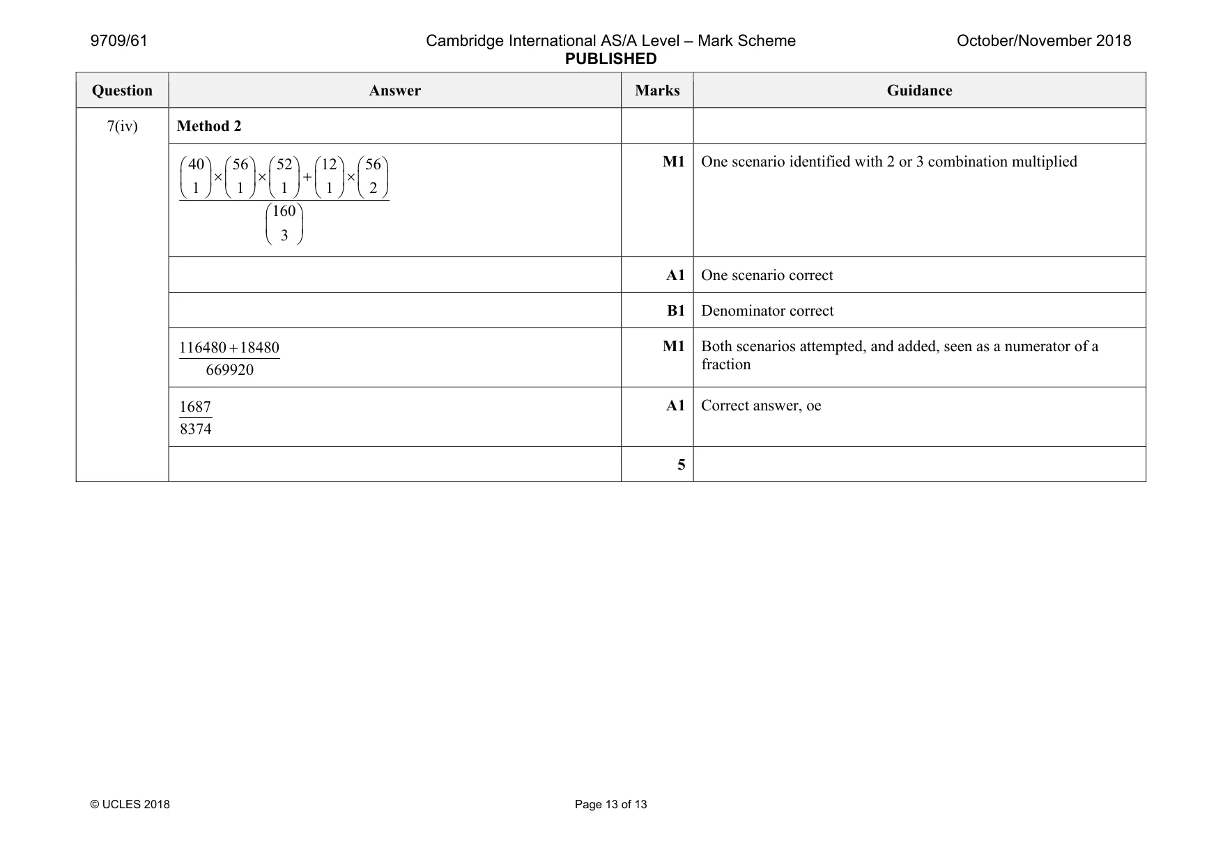 Mark scheme, page 13 of 13