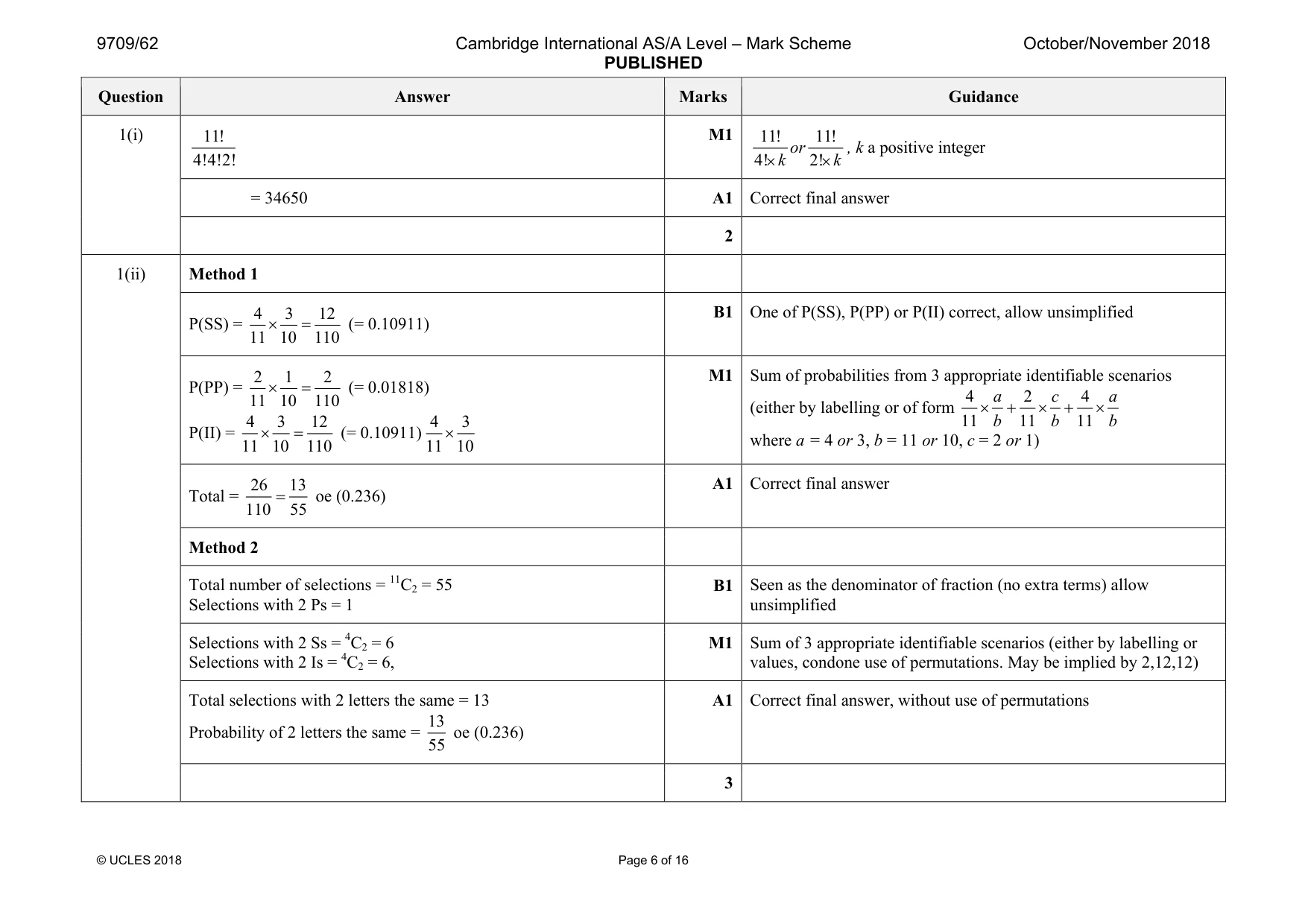Mark scheme, page 6 of 16