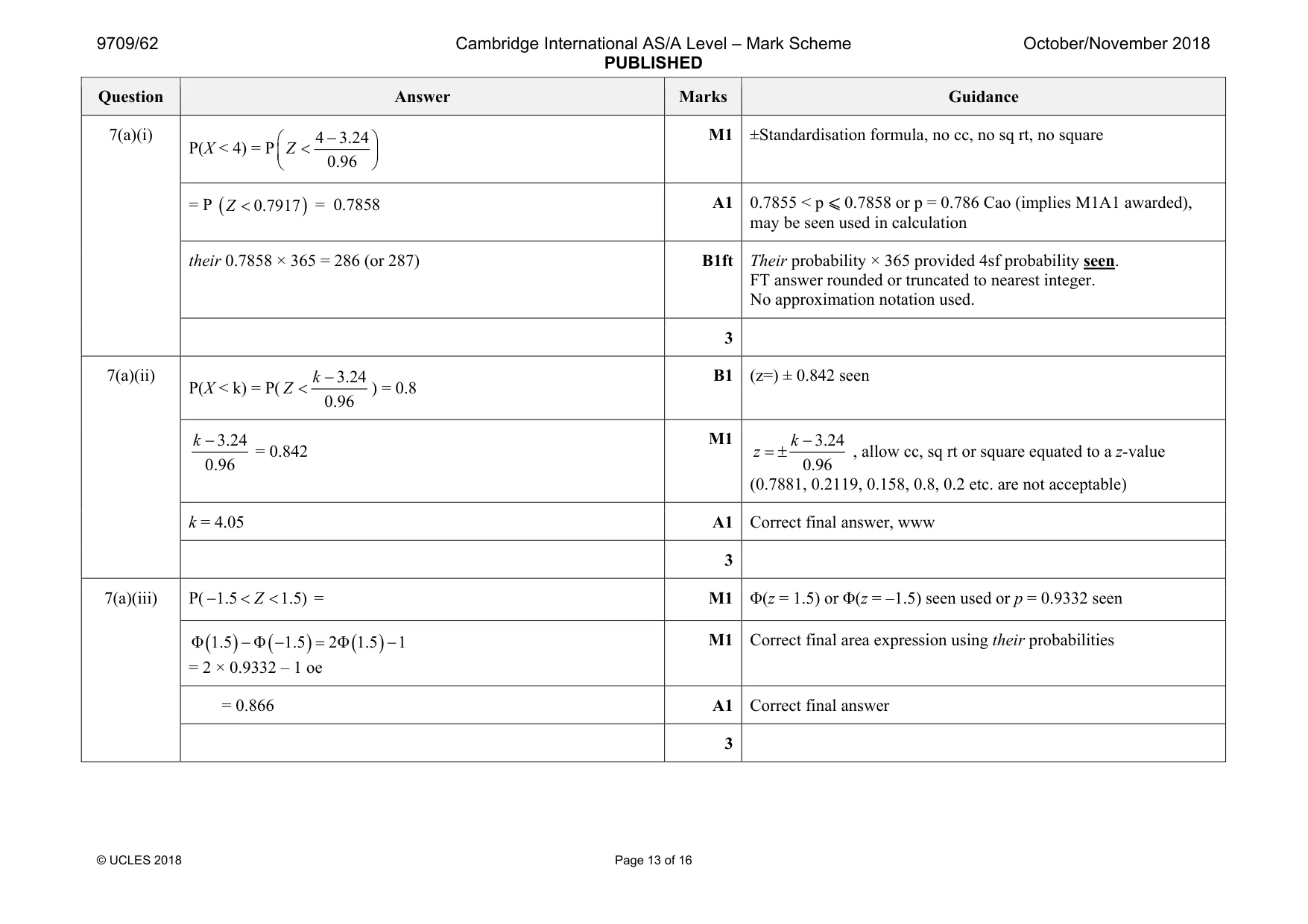 Mark scheme, page 13 of 16