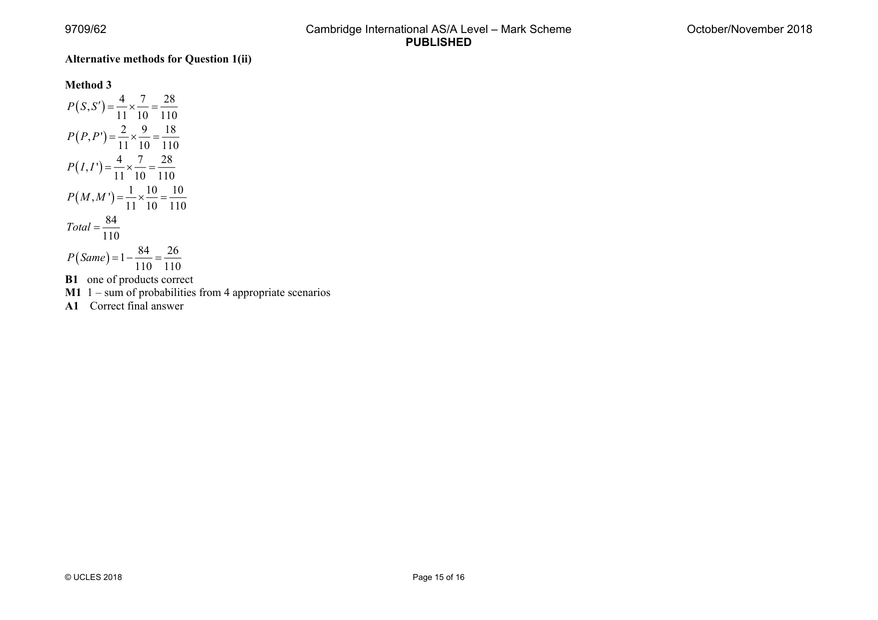 Mark scheme, page 15 of 16