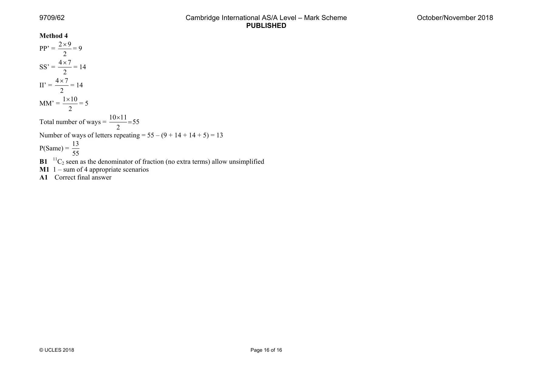 Mark scheme, page 16 of 16