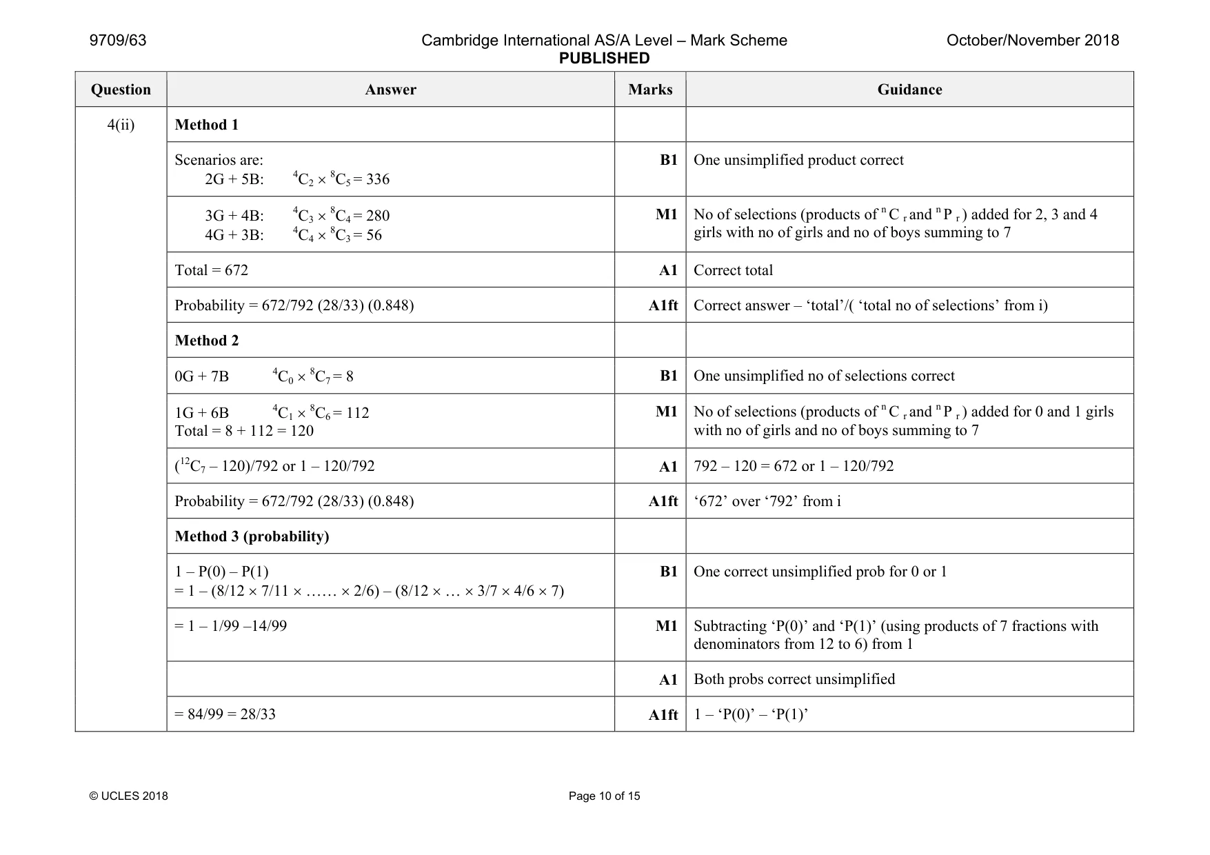 Mark scheme, page 10 of 15