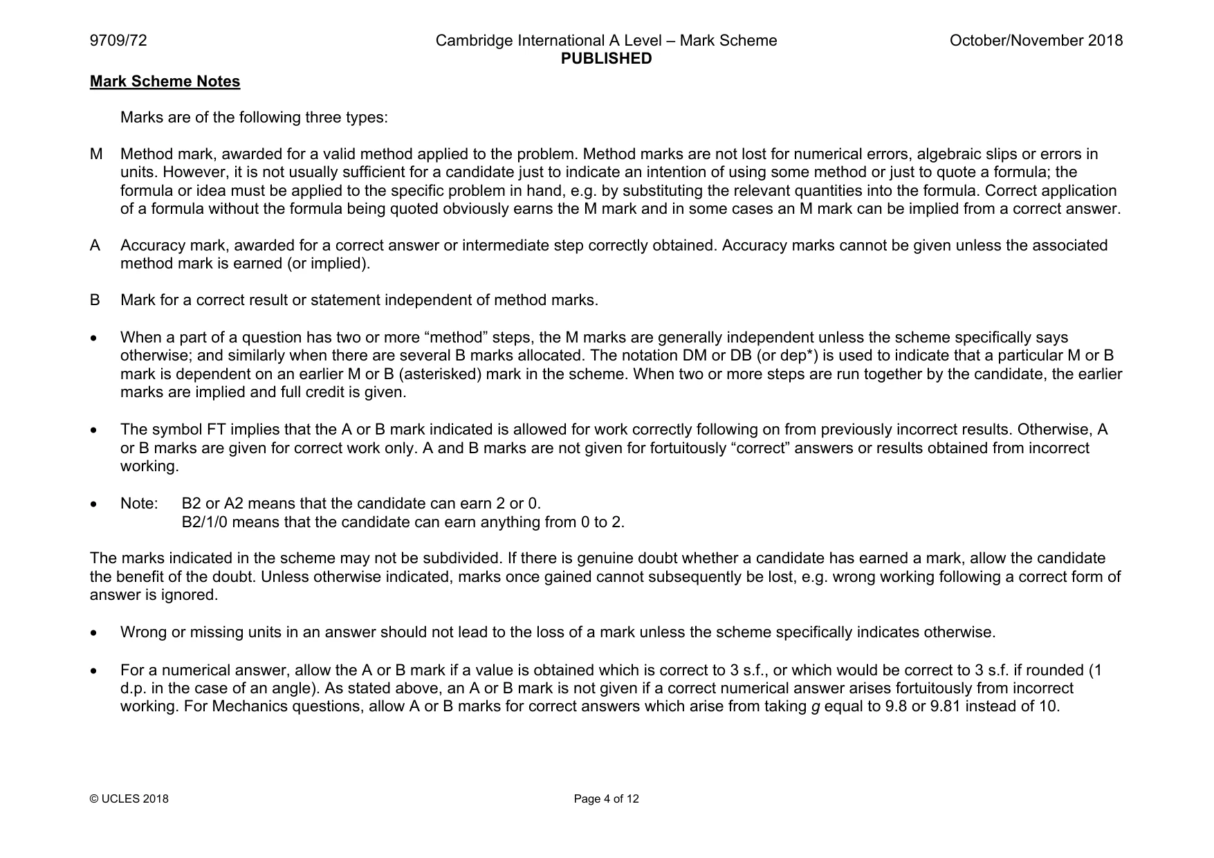 Mark scheme, page 4 of 12