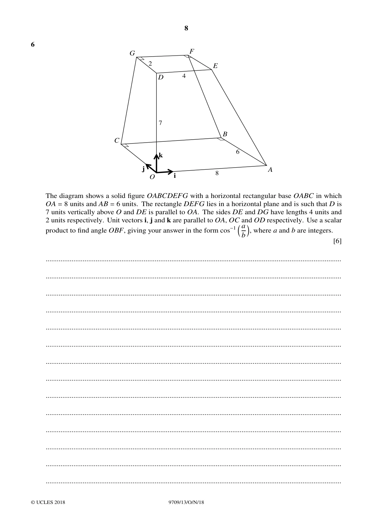 Cambridge A Level Mathematics 9709 2018 Oct/Nov Paper 1 · Variant 3 question paper, page 8 of 20