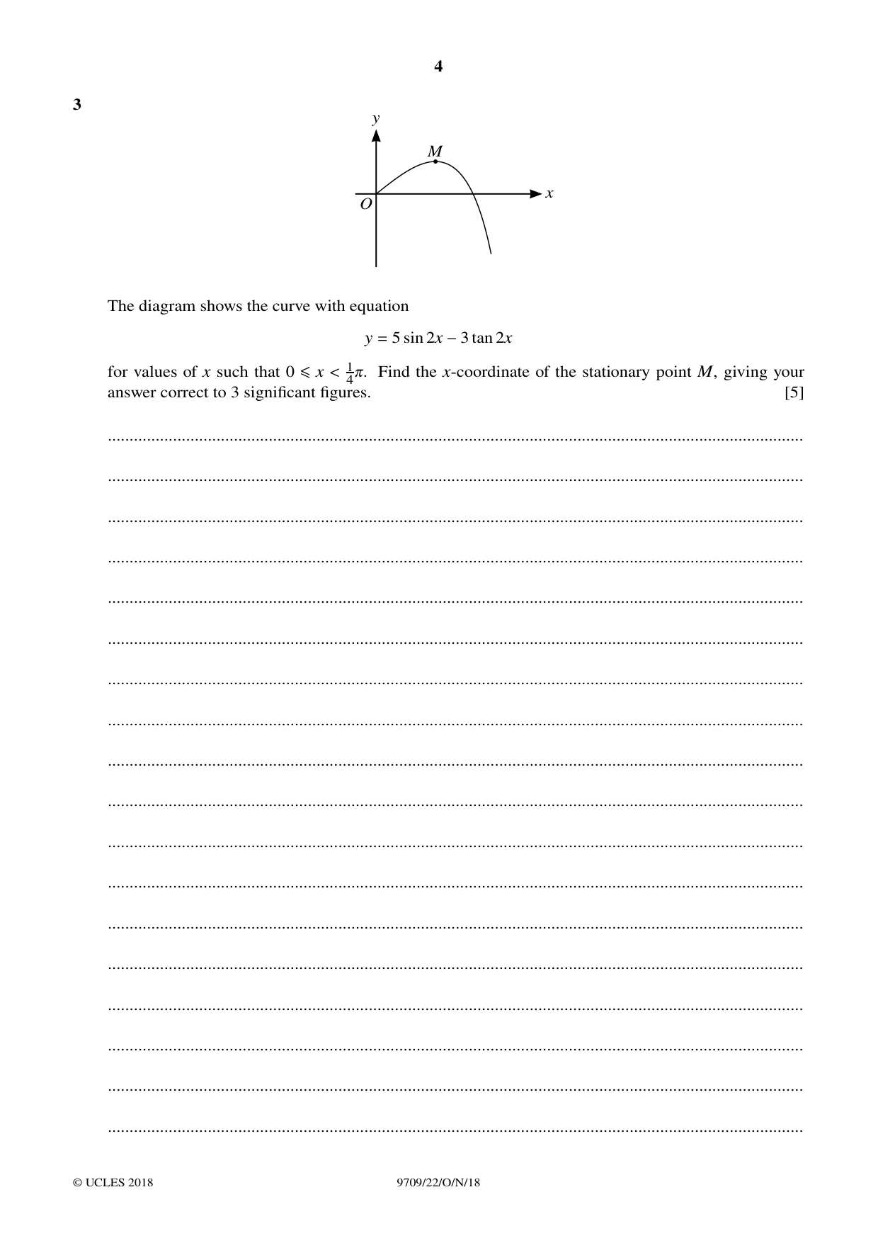 Cambridge A Level Mathematics 9709 2018 Oct/Nov Paper 2 · Variant 2 question paper, page 4 of 12