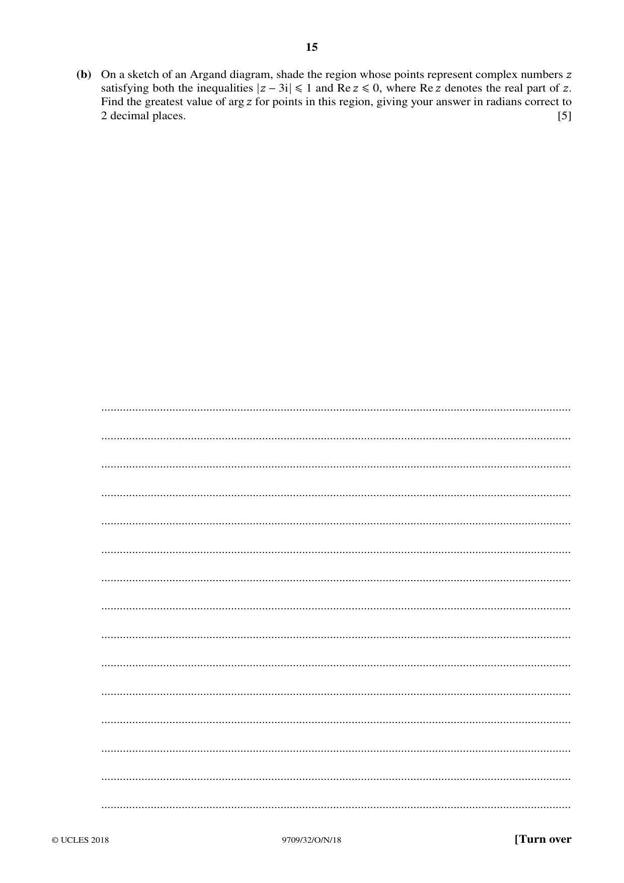 Cambridge A Level Mathematics 9709 2018 Oct/Nov Paper 3 · Variant 2 question paper, page 15 of 20