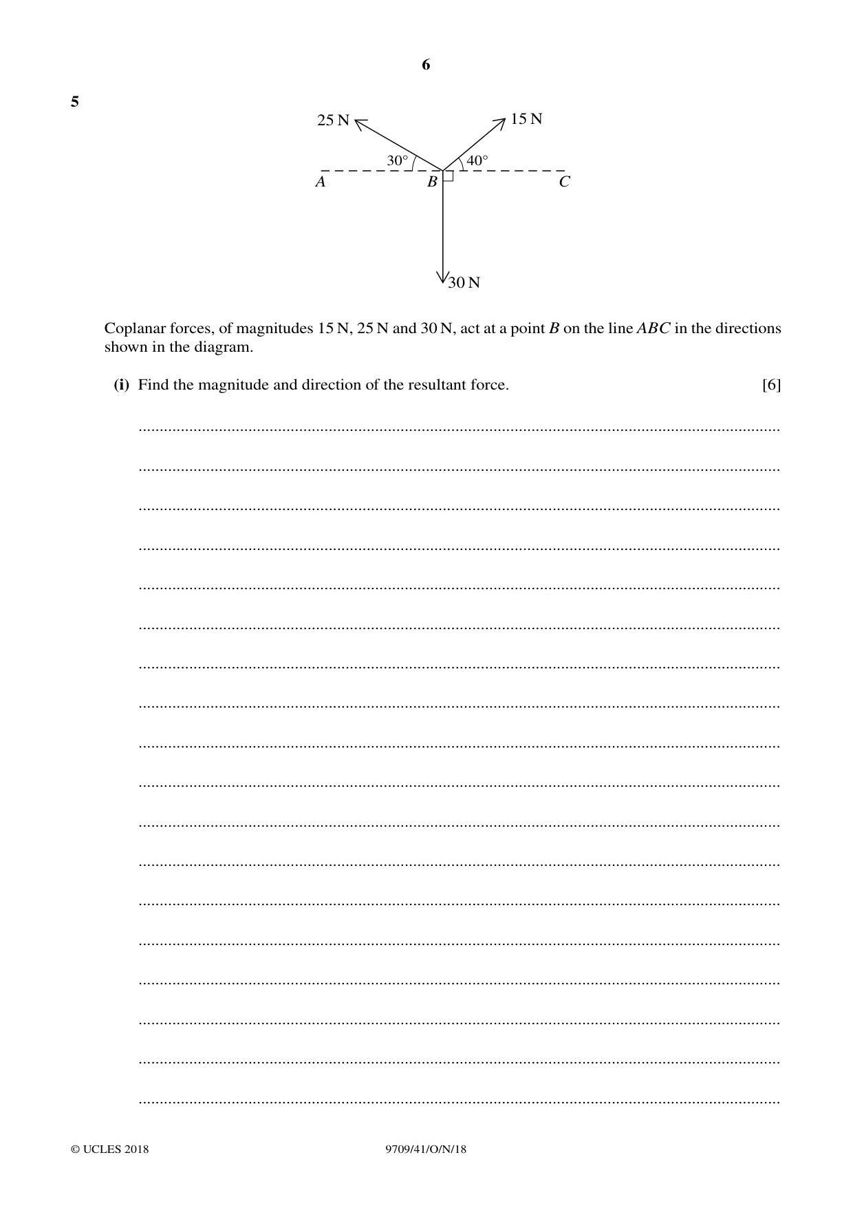 Cambridge A Level Mathematics 9709 2018 Oct/Nov Paper 4 · Variant 1 question paper, page 6 of 12