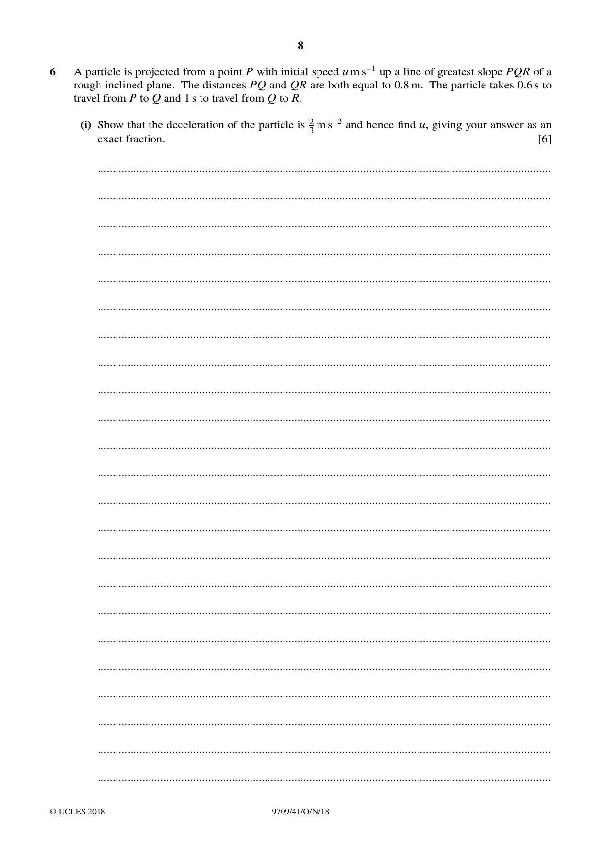 Cambridge A Level Mathematics 9709 2018 Oct/Nov Paper 4 · Variant 1 question paper, page 8 of 12