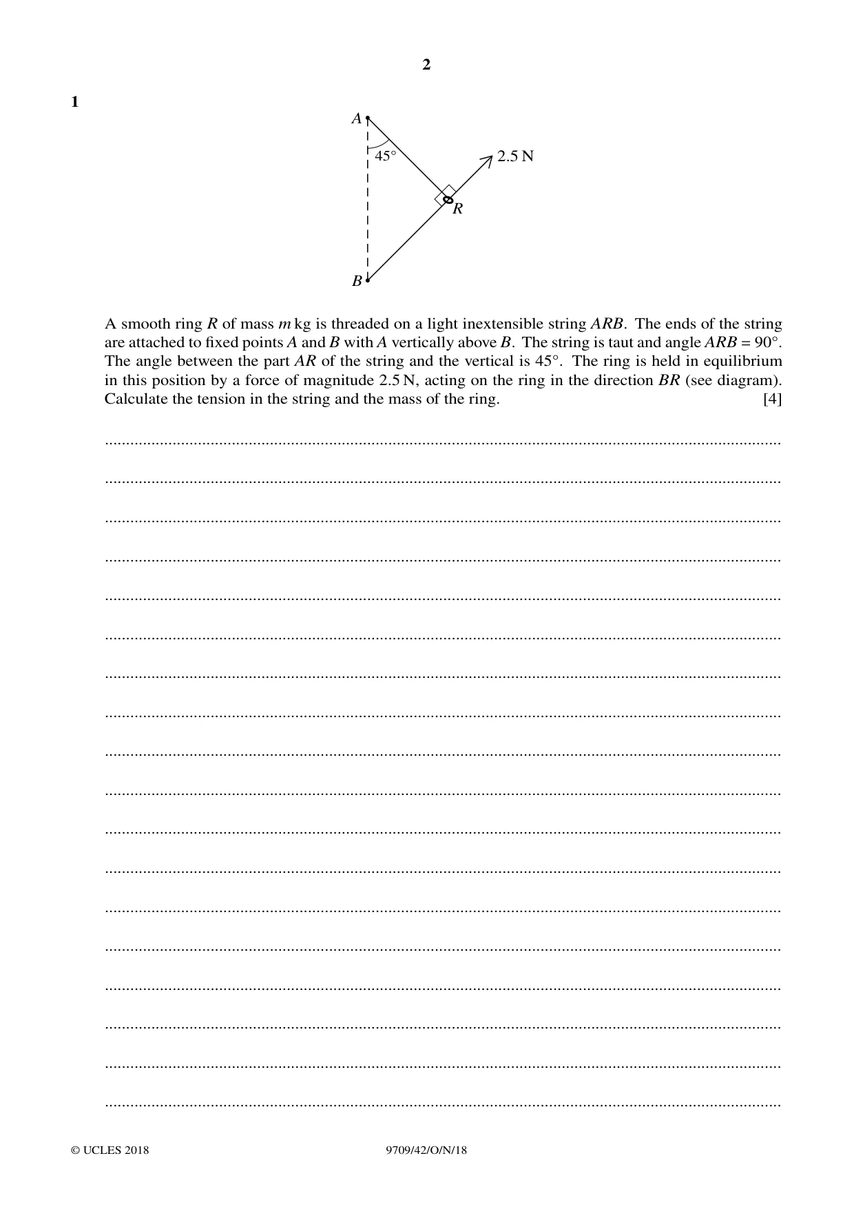 Cambridge A Level Mathematics 9709 2018 Oct/Nov Paper 4 · Variant 2 question paper, page 2 of 16