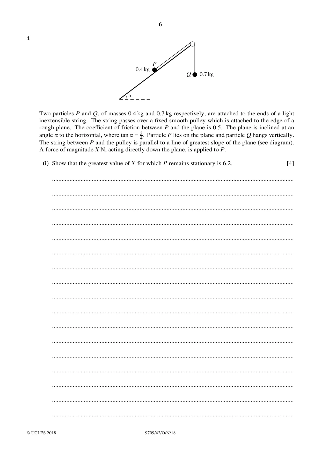 Cambridge A Level Mathematics 9709 2018 Oct/Nov Paper 4 · Variant 2 question paper, page 6 of 16