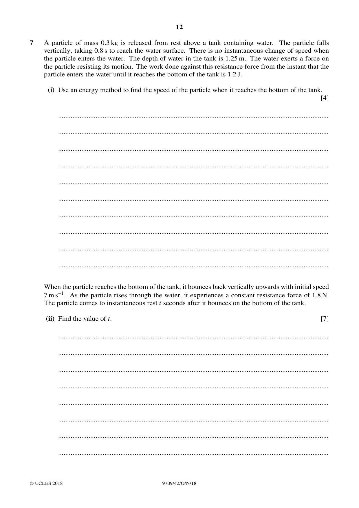 Cambridge A Level Mathematics 9709 2018 Oct/Nov Paper 4 · Variant 2 question paper, page 12 of 16