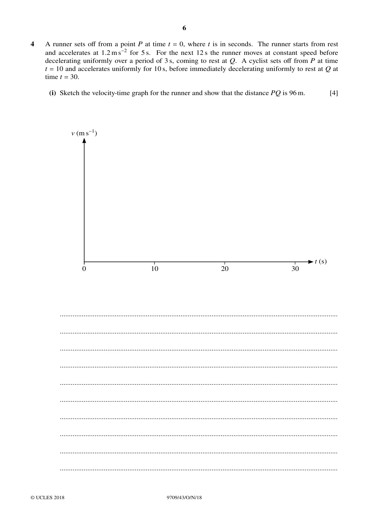 Cambridge A Level Mathematics 9709 2018 Oct/Nov Paper 4 · Variant 3 question paper, page 6 of 16