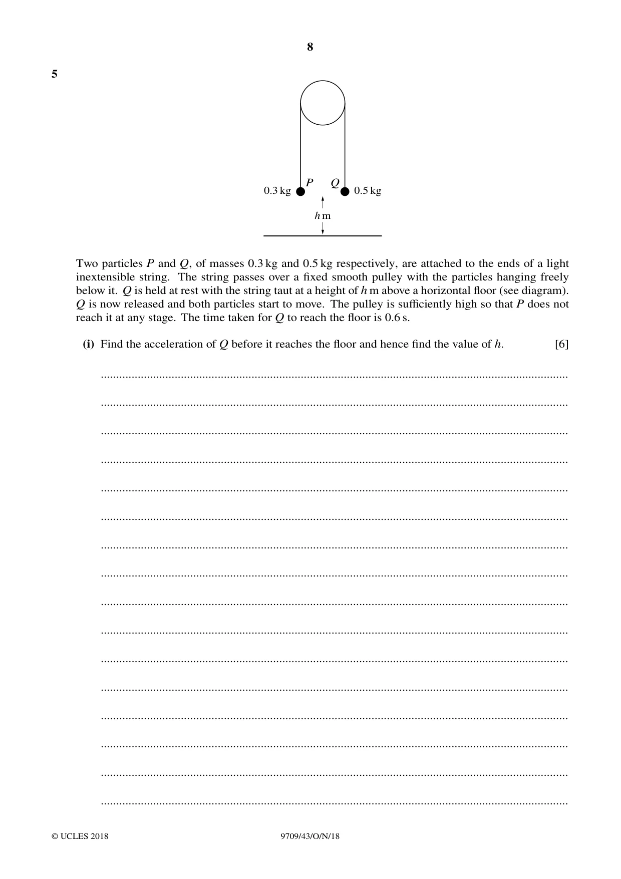 Cambridge A Level Mathematics 9709 2018 Oct/Nov Paper 4 · Variant 3 question paper, page 8 of 16