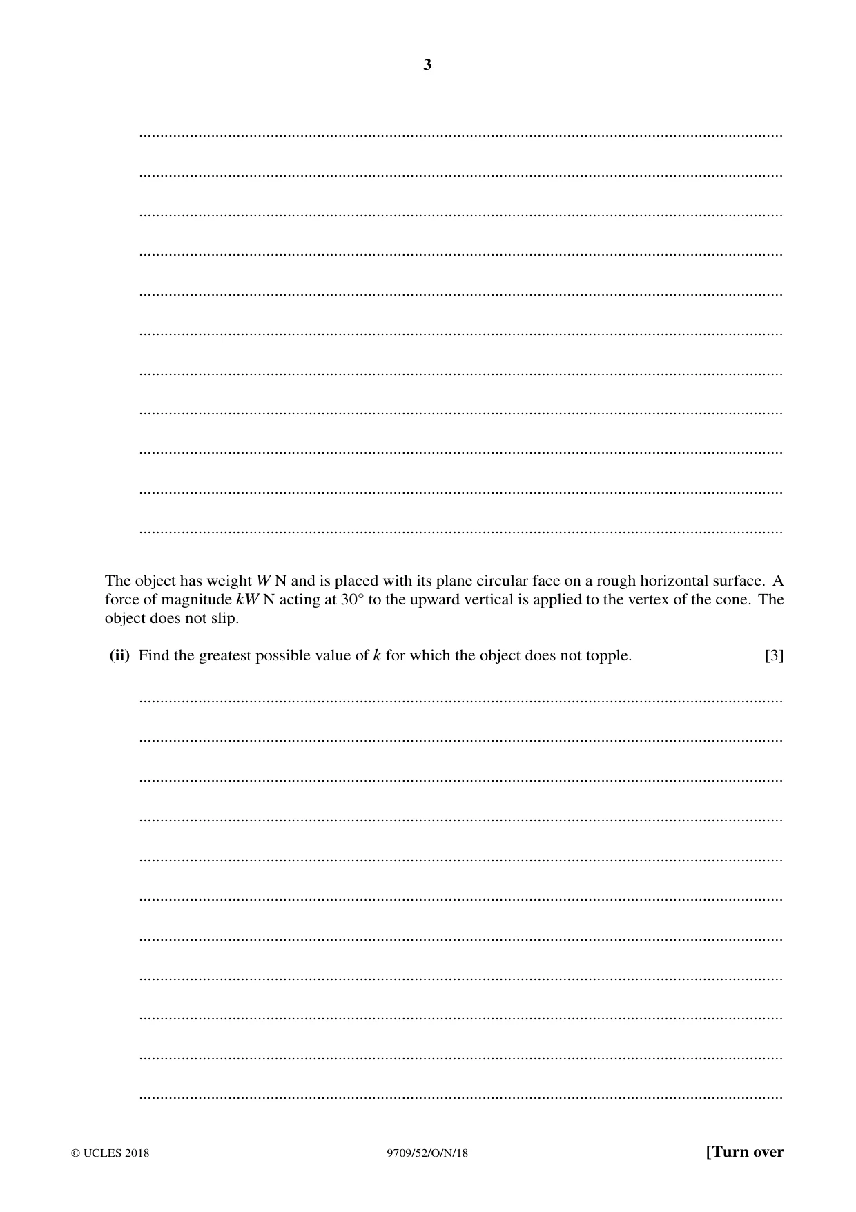 Cambridge A Level Mathematics 9709 2018 Oct/Nov Paper 5 · Variant 2 question paper, page 3 of 16