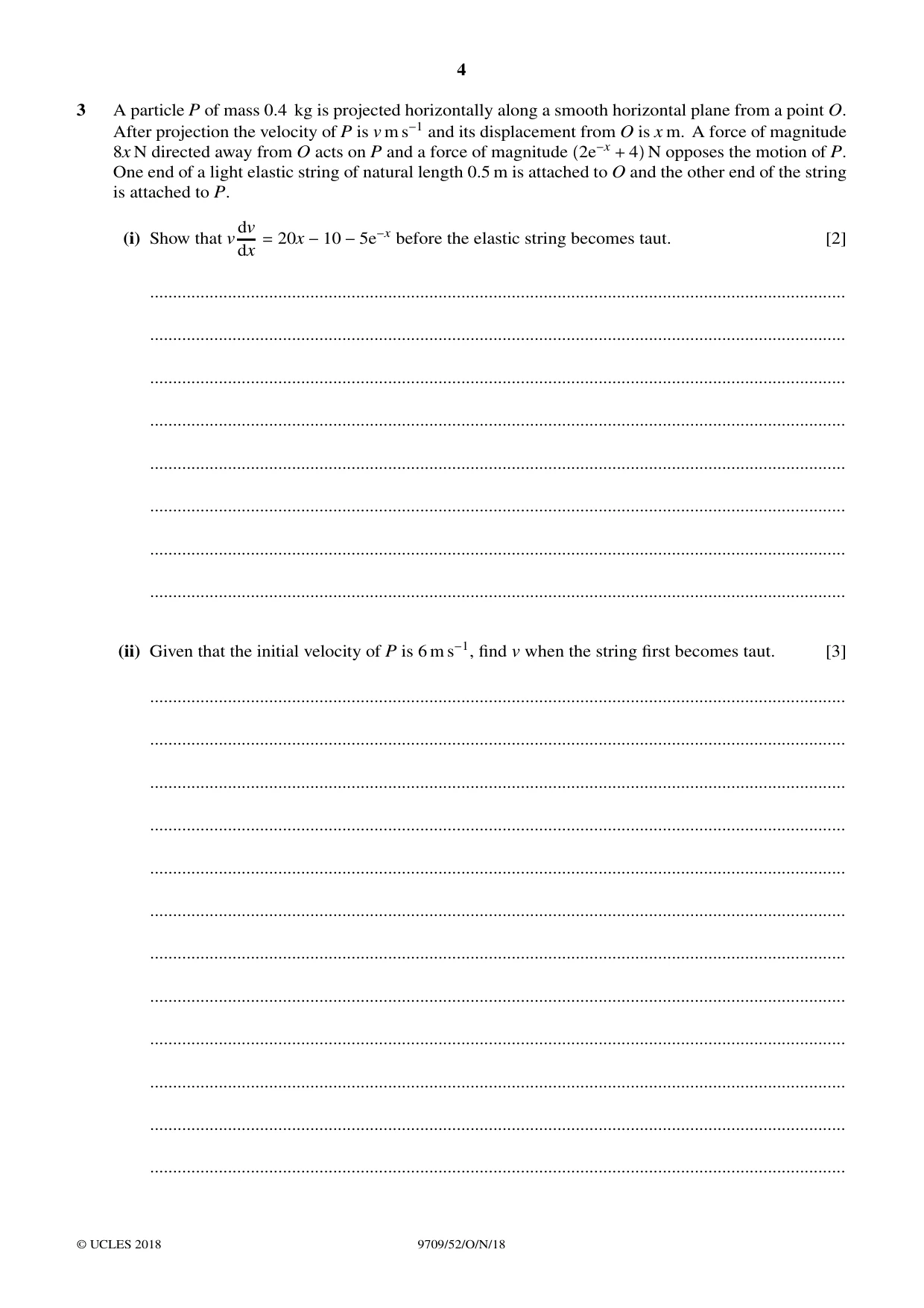 Cambridge A Level Mathematics 9709 2018 Oct/Nov Paper 5 · Variant 2 question paper, page 4 of 16