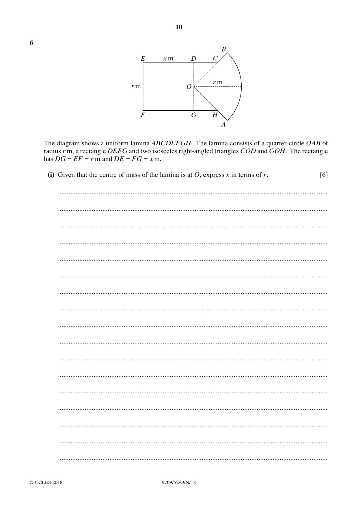 Cambridge A Level Mathematics 9709 2018 Oct/Nov Paper 5 · Variant 2 question paper, page 10 of 16