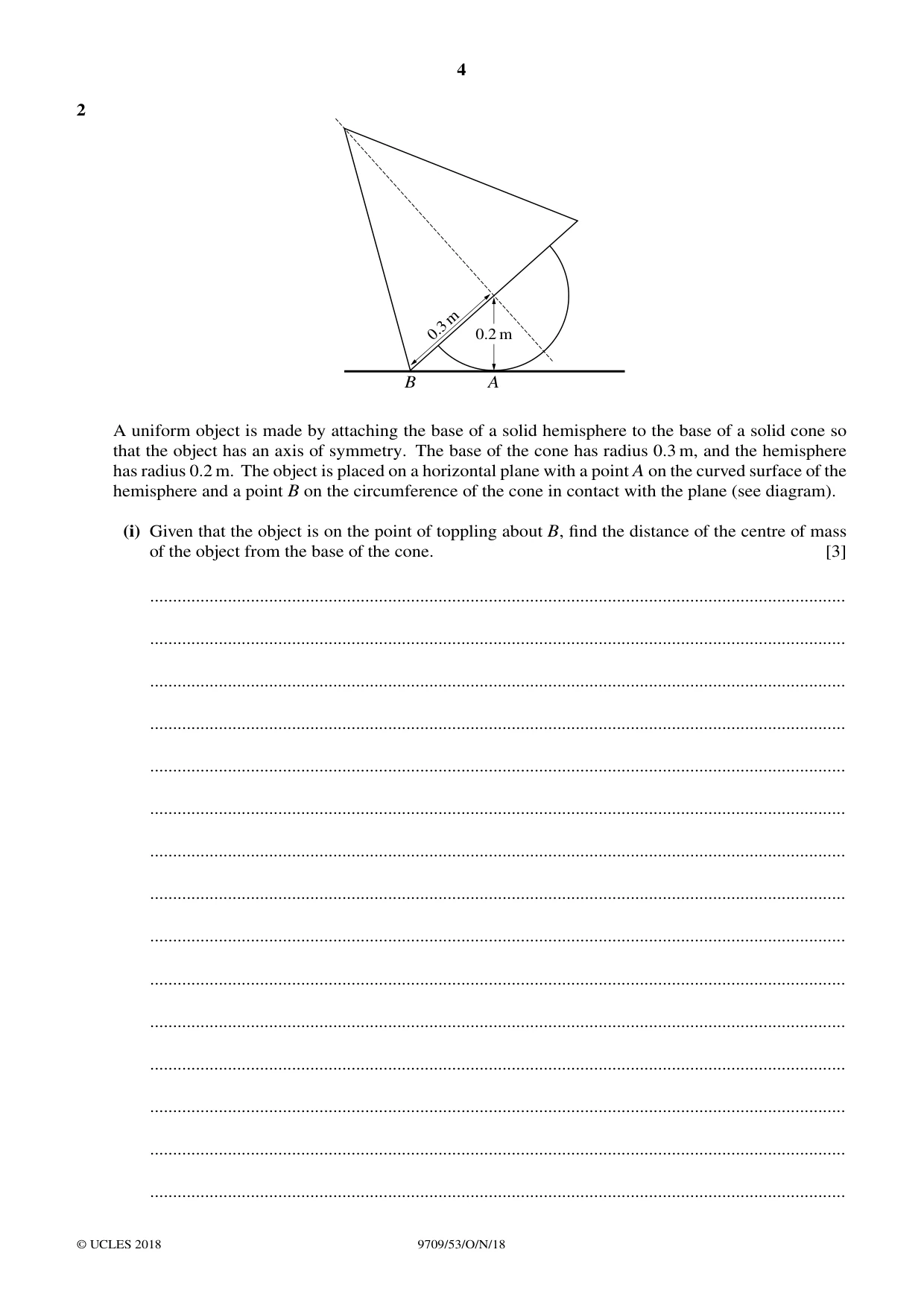 Cambridge A Level Mathematics 9709 2018 Oct/Nov Paper 5 · Variant 3 question paper, page 4 of 16