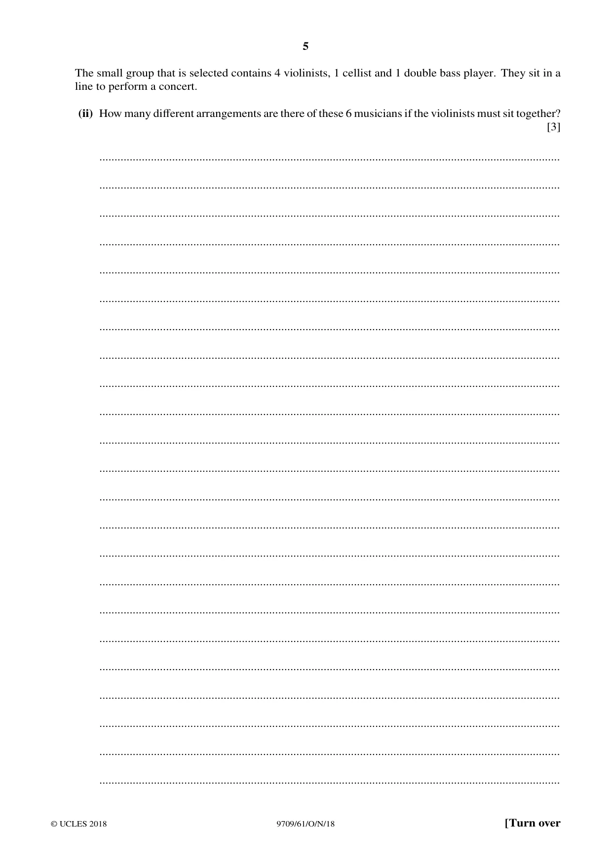 Cambridge A Level Mathematics 9709 2018 Oct/Nov Paper 6 · Variant 1 question paper, page 5 of 16