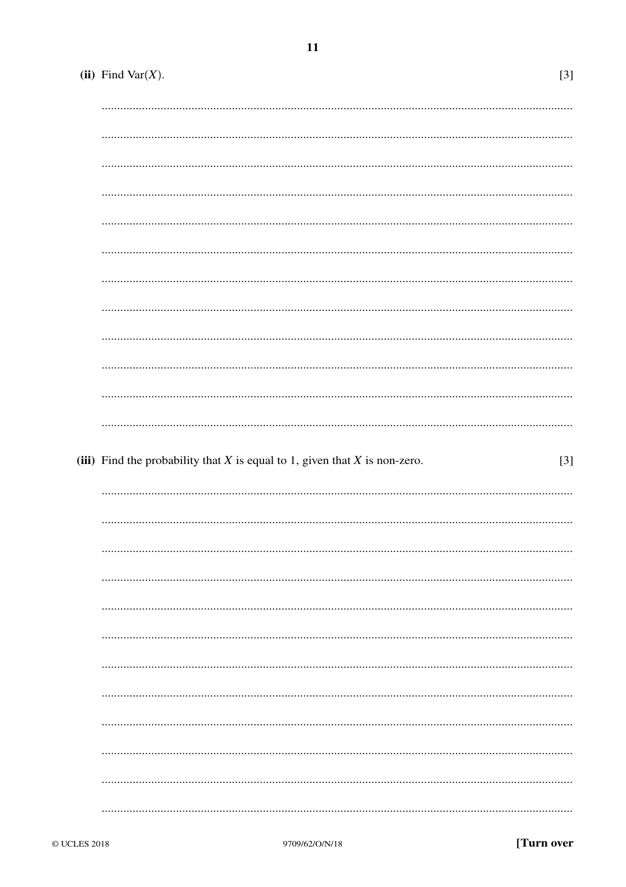 Cambridge A Level Mathematics 9709 2018 Oct/Nov Paper 6 · Variant 2 question paper, page 11 of 16