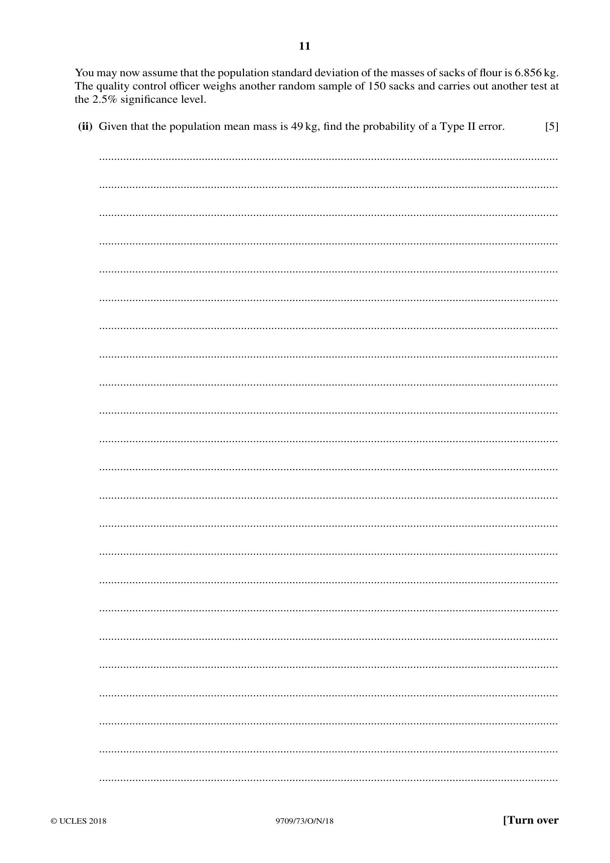 Cambridge A Level Mathematics 9709 2018 Oct/Nov Paper 7 · Variant 3 question paper, page 11 of 12