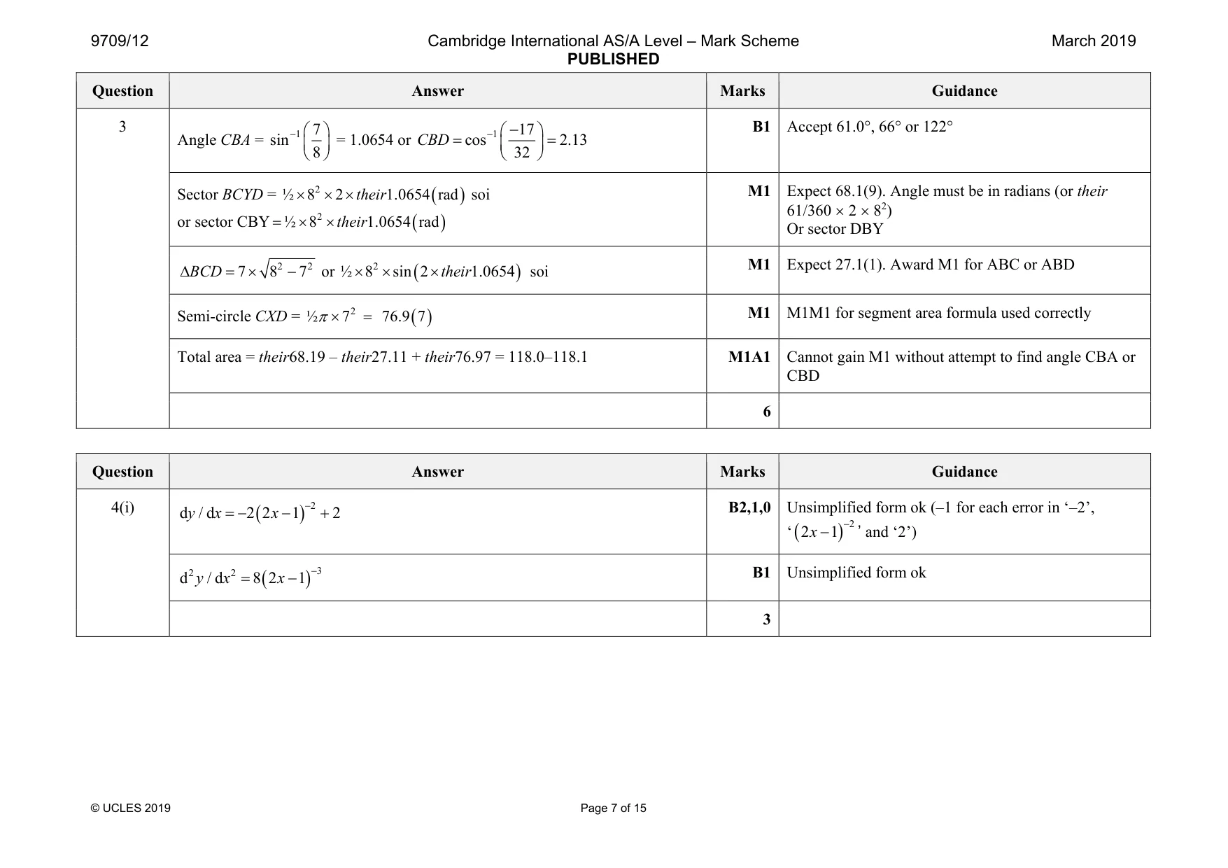 Mark scheme, page 7 of 15