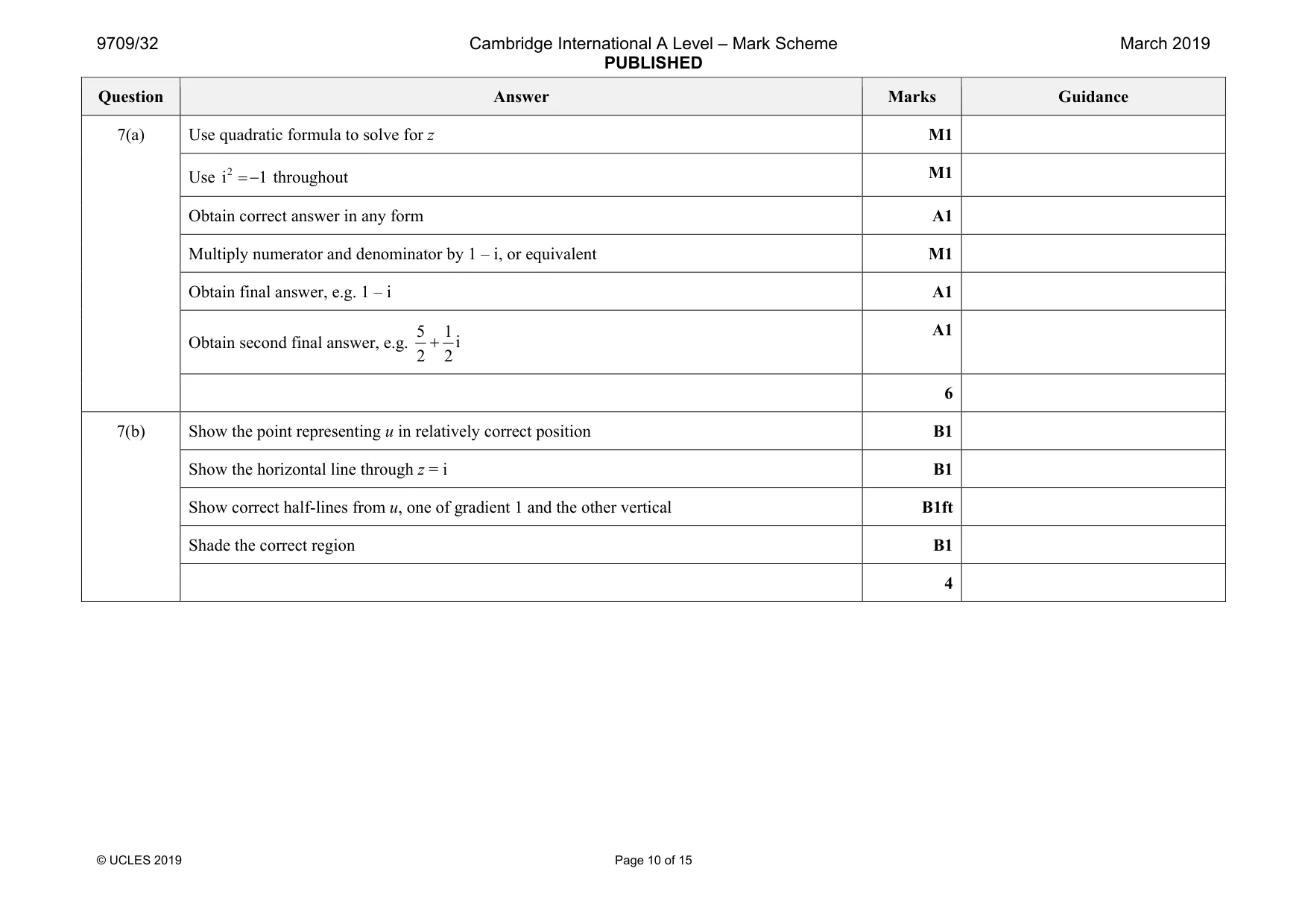 Mark scheme, page 10 of 15