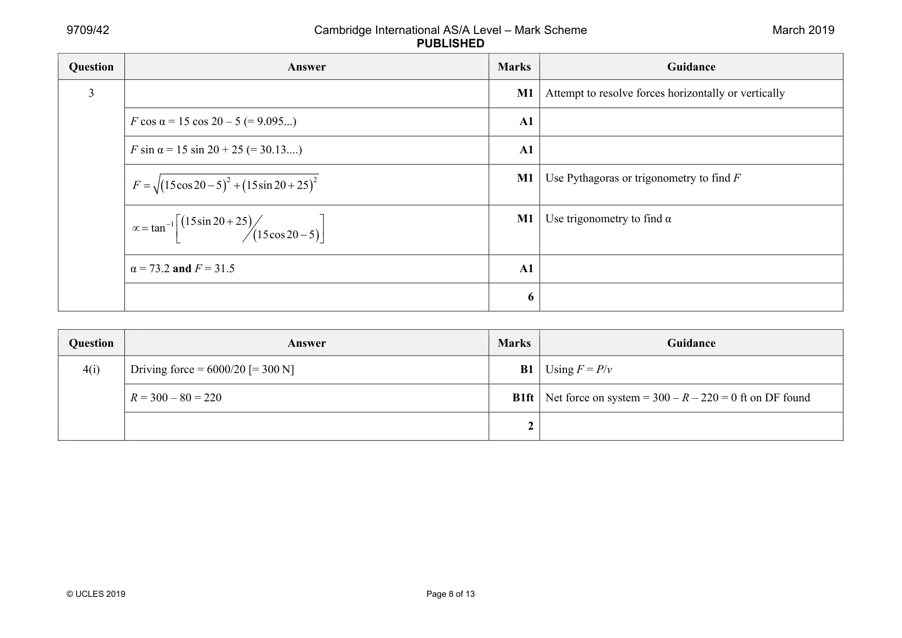 Mark scheme, page 8 of 13