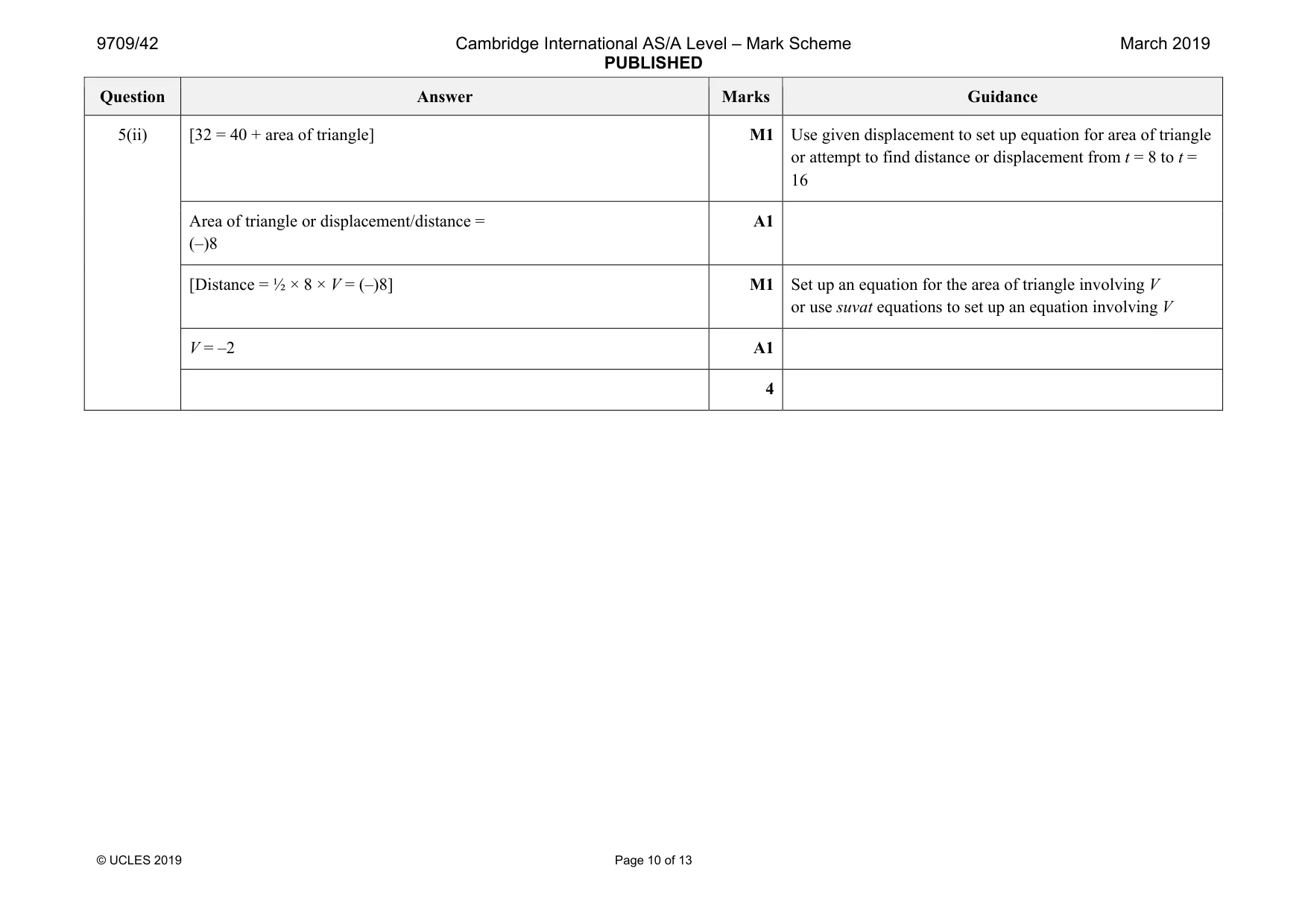 Mark scheme, page 10 of 13