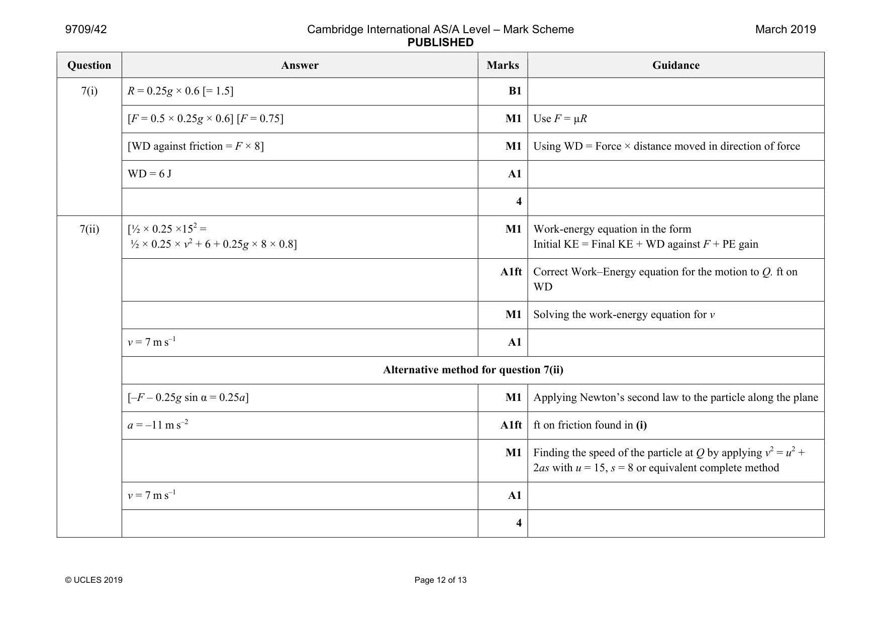 Mark scheme, page 12 of 13