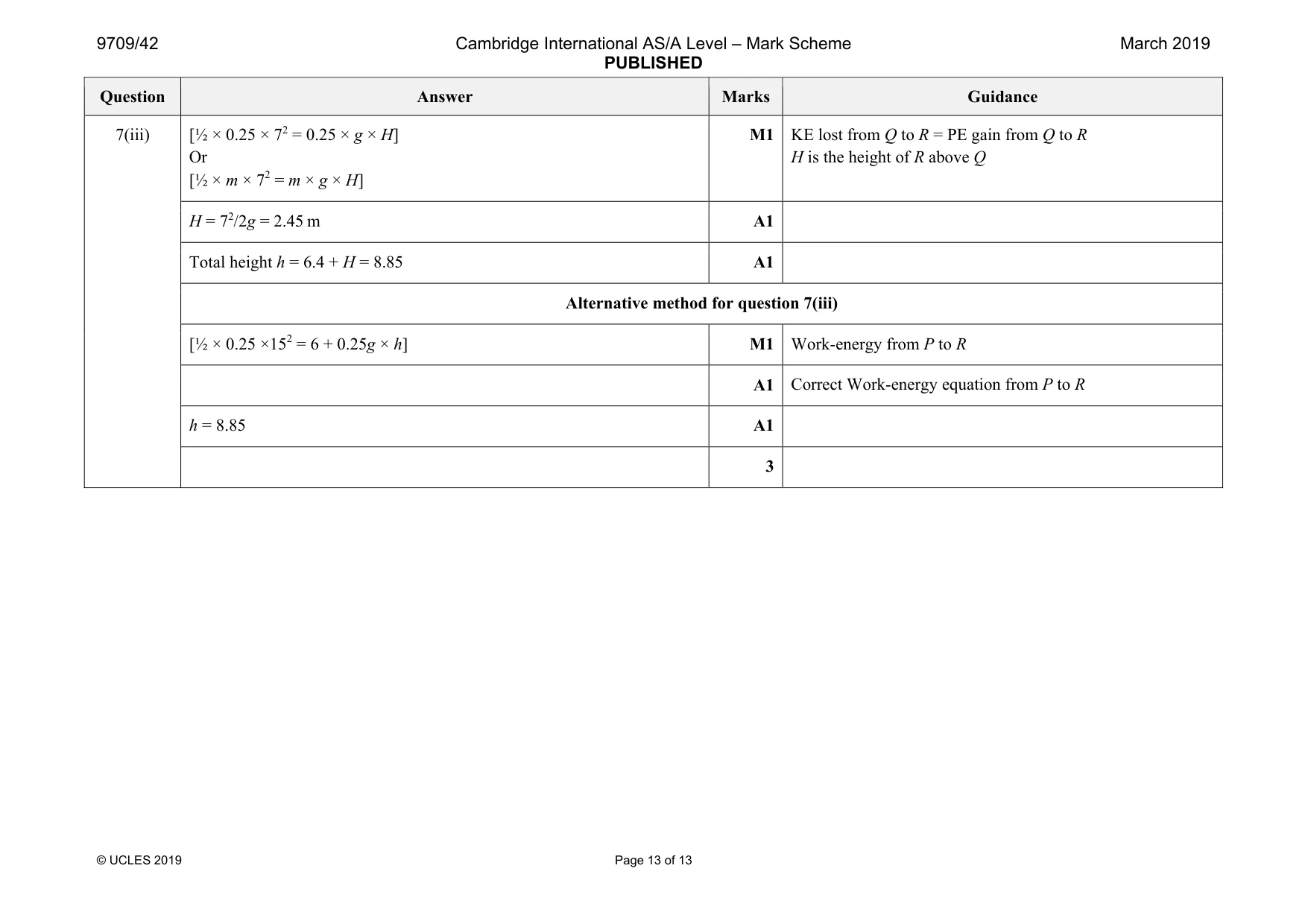 Mark scheme, page 13 of 13