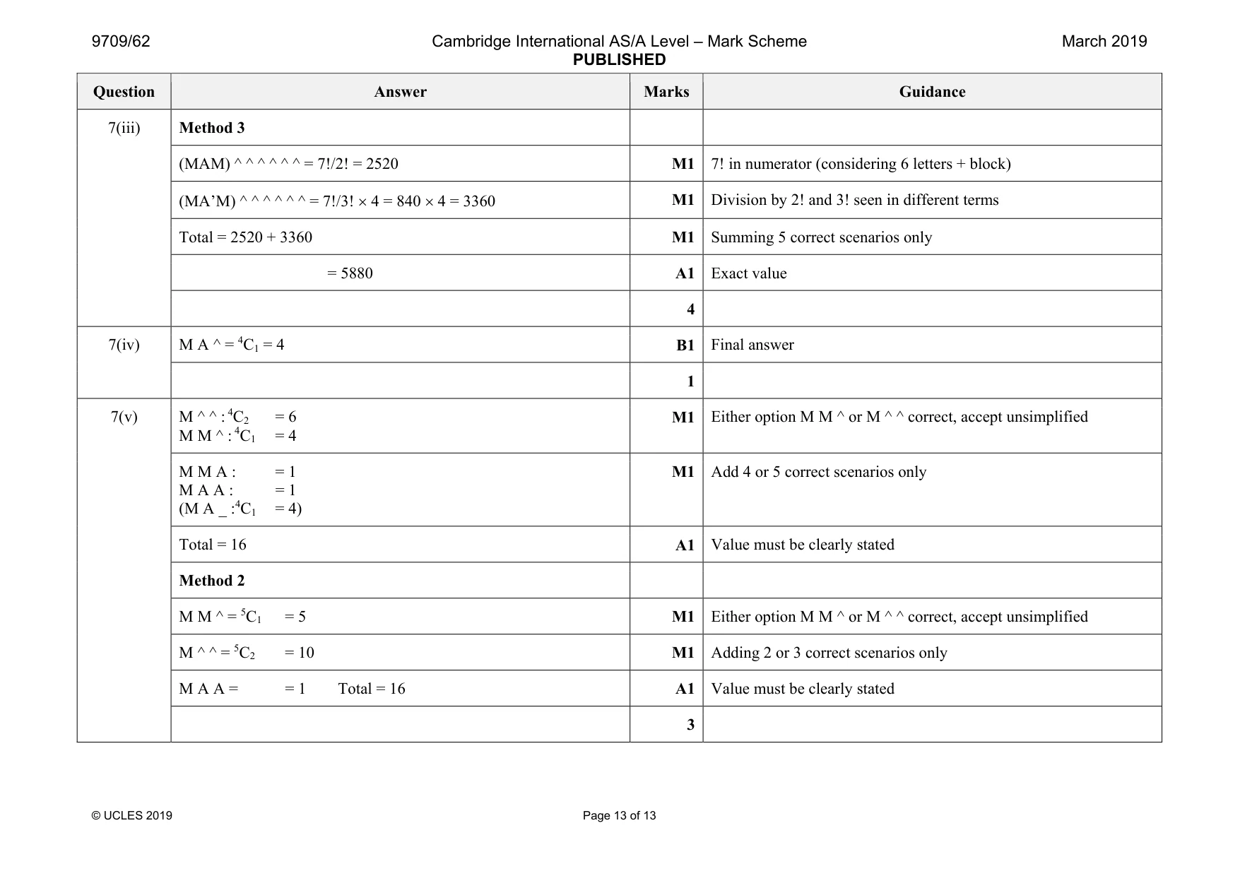 Mark scheme, page 13 of 13