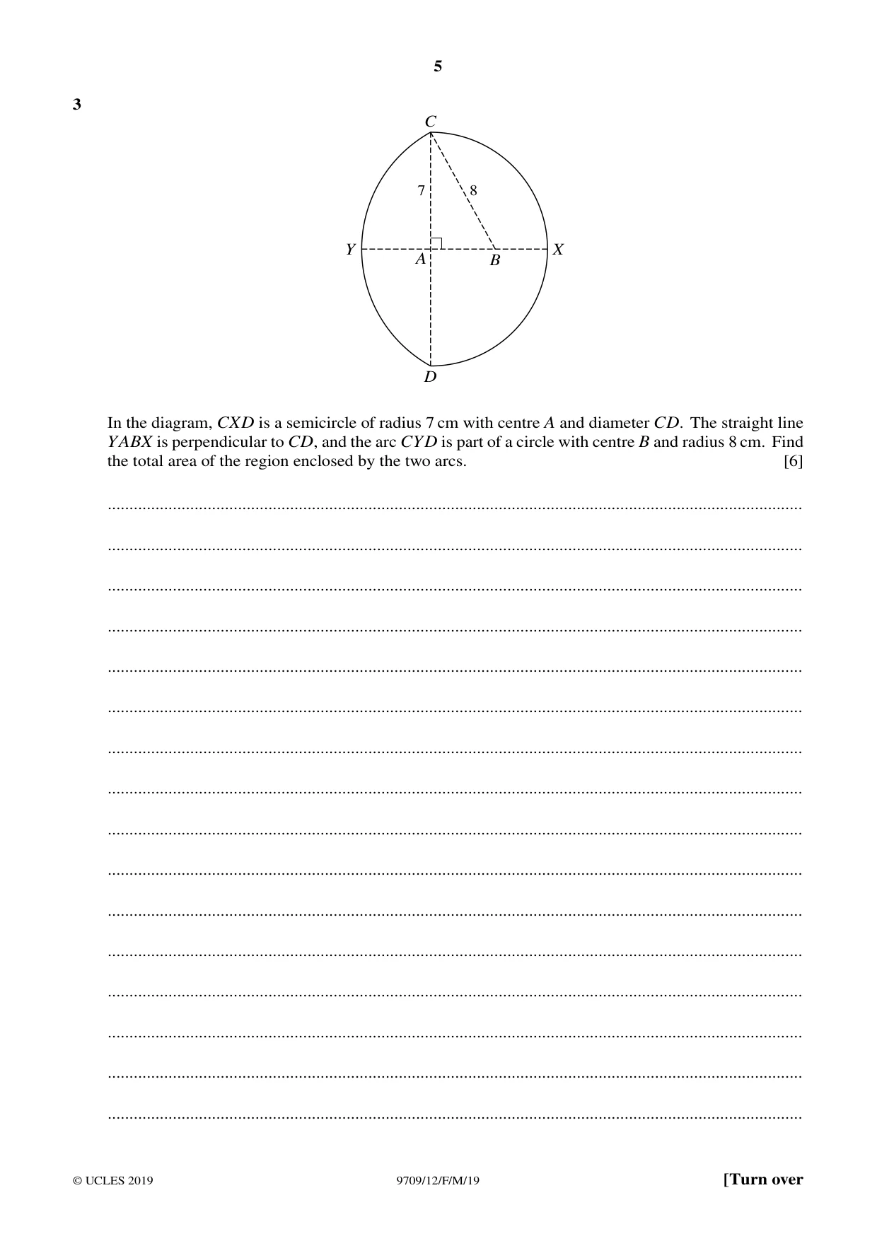 Cambridge A Level Mathematics 9709 2019 Feb/March Paper 1 · Variant 2 question paper, page 5 of 20