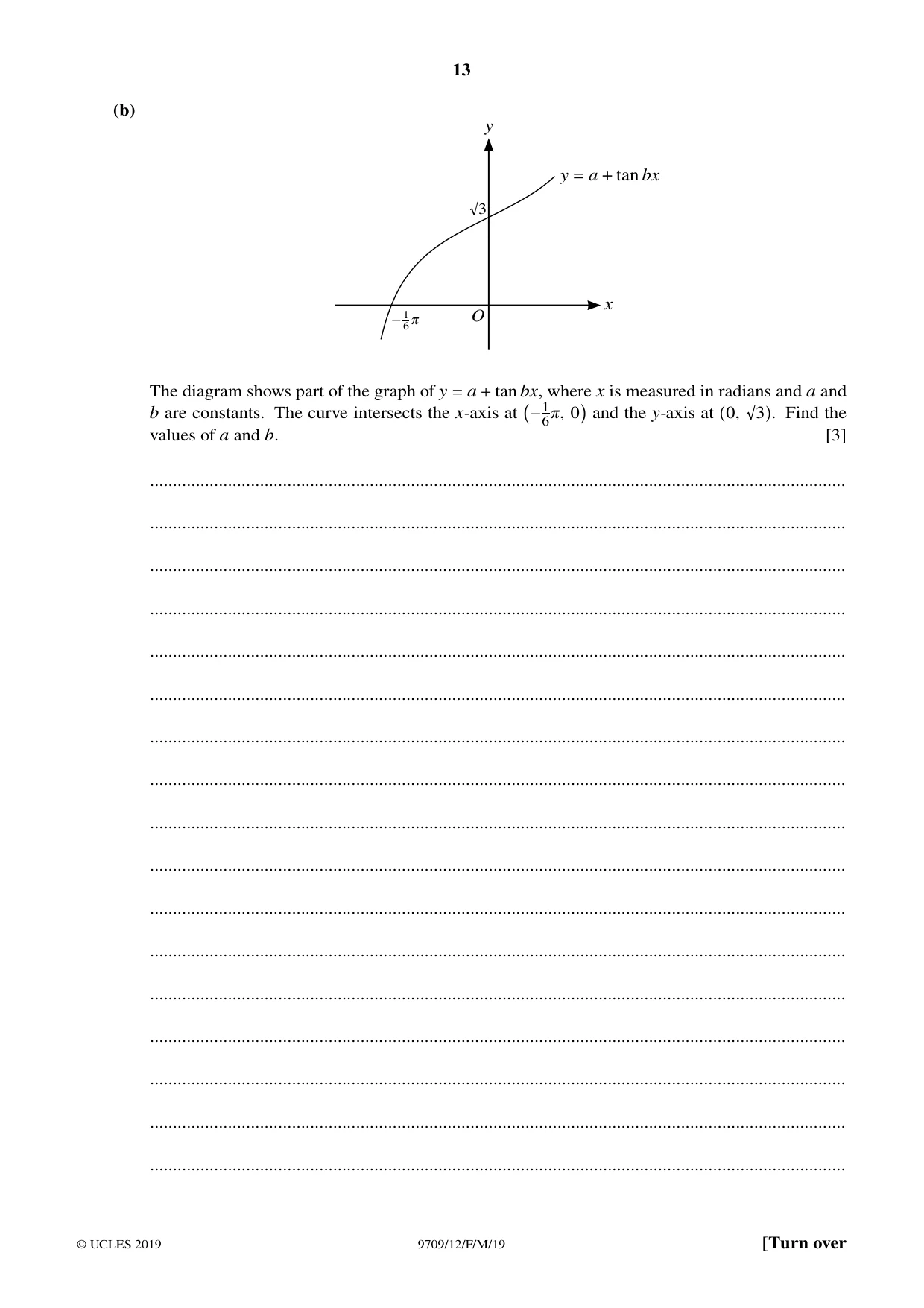 Cambridge A Level Mathematics 9709 2019 Feb/March Paper 1 · Variant 2 question paper, page 13 of 20