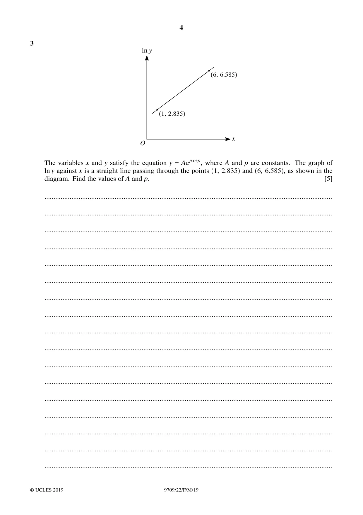 Cambridge A Level Mathematics 9709 2019 Feb/March Paper 2 · Variant 2 question paper, page 4 of 12
