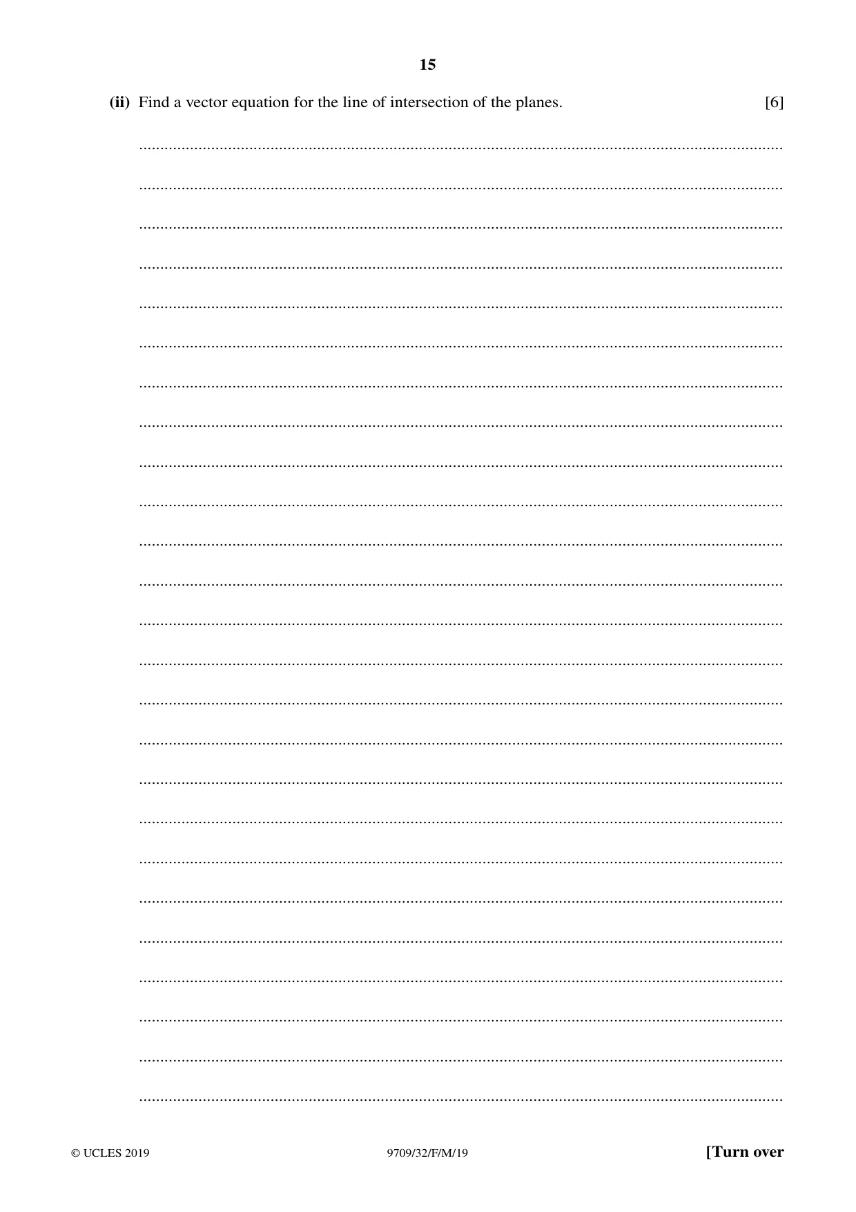 Cambridge A Level Mathematics 9709 2019 Feb/March Paper 3 · Variant 2 question paper, page 15 of 20
