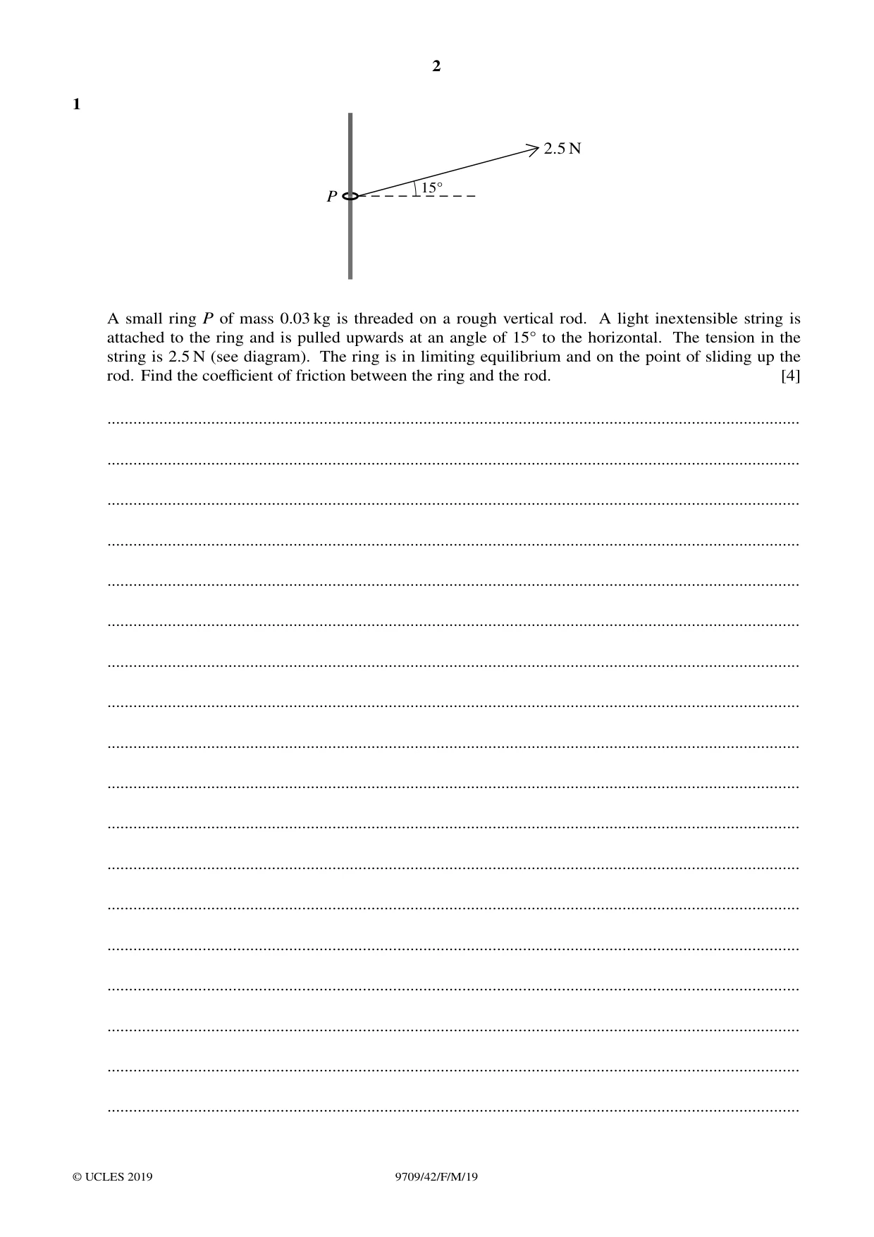 Cambridge A Level Mathematics 9709 2019 Feb/March Paper 4 · Variant 2 question paper, page 2 of 16