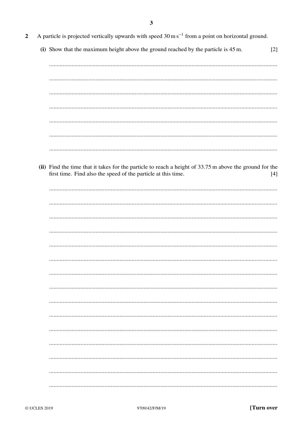 Cambridge A Level Mathematics 9709 2019 Feb/March Paper 4 · Variant 2 question paper, page 3 of 16